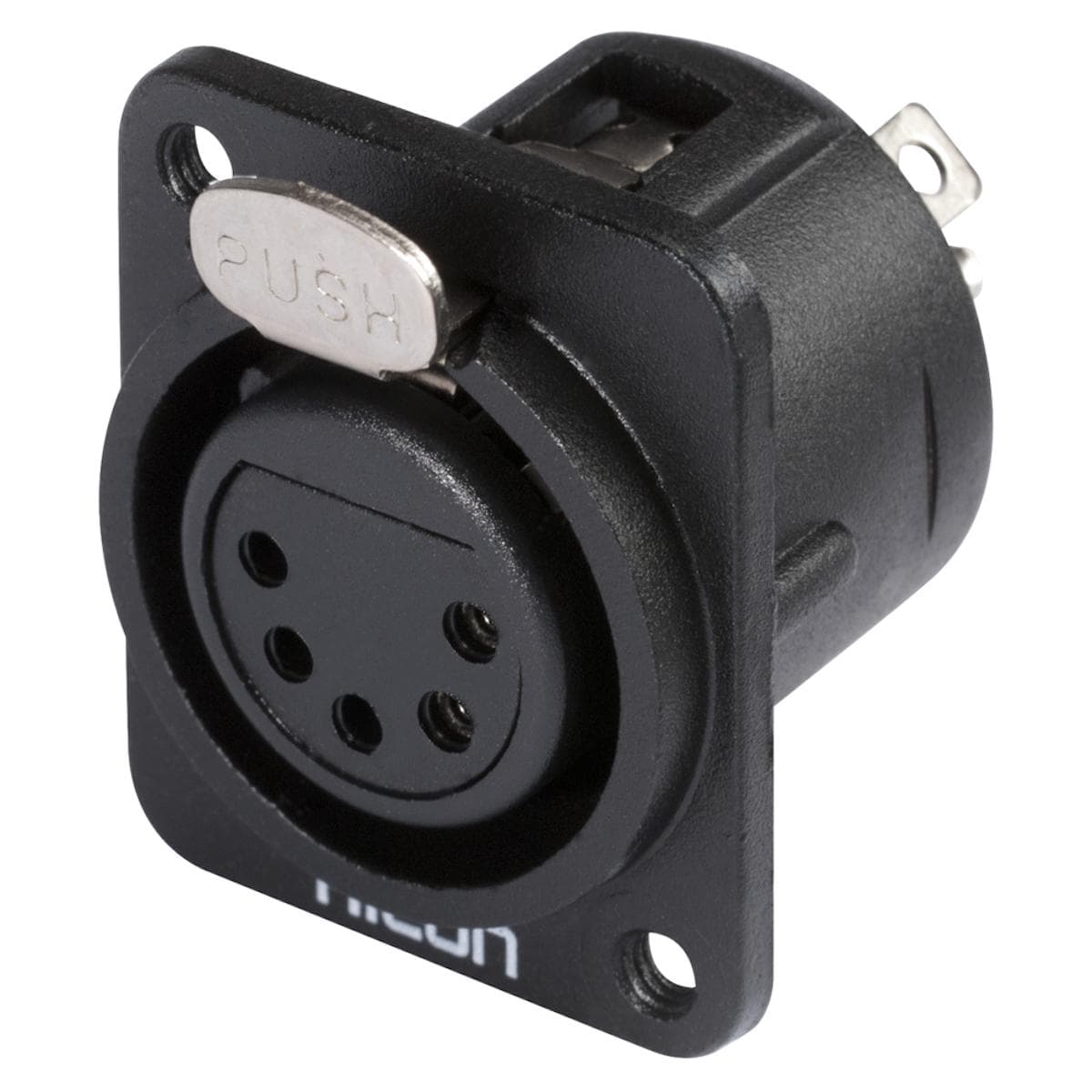 HICON XLR, 5-pol , metal, Soldering-female connector, silver plated contact(s), Type D M3, black