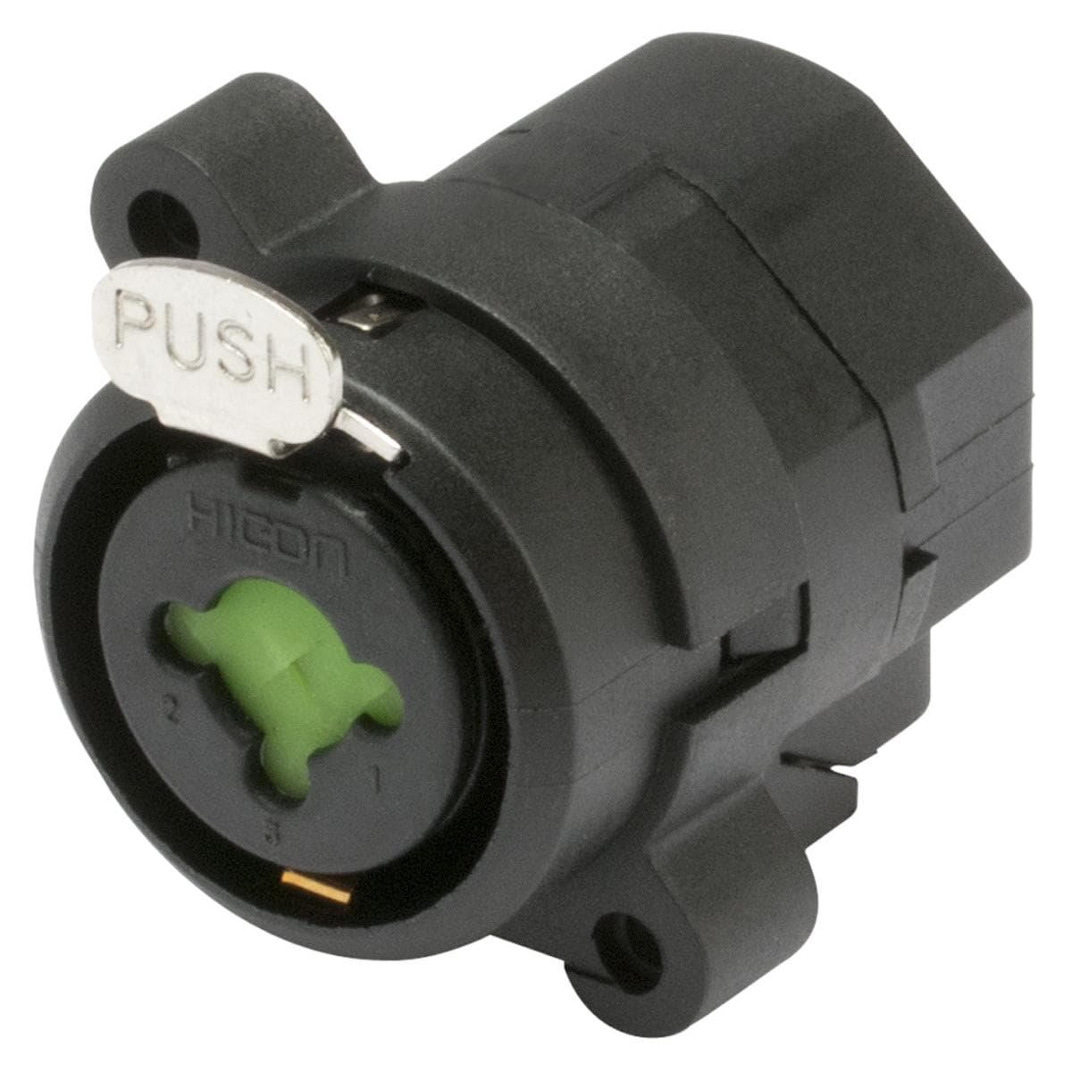 HICON XLR / jack (6,3mm), 3-pole , plastic, female connector, gold plated contact(s), Type D, black