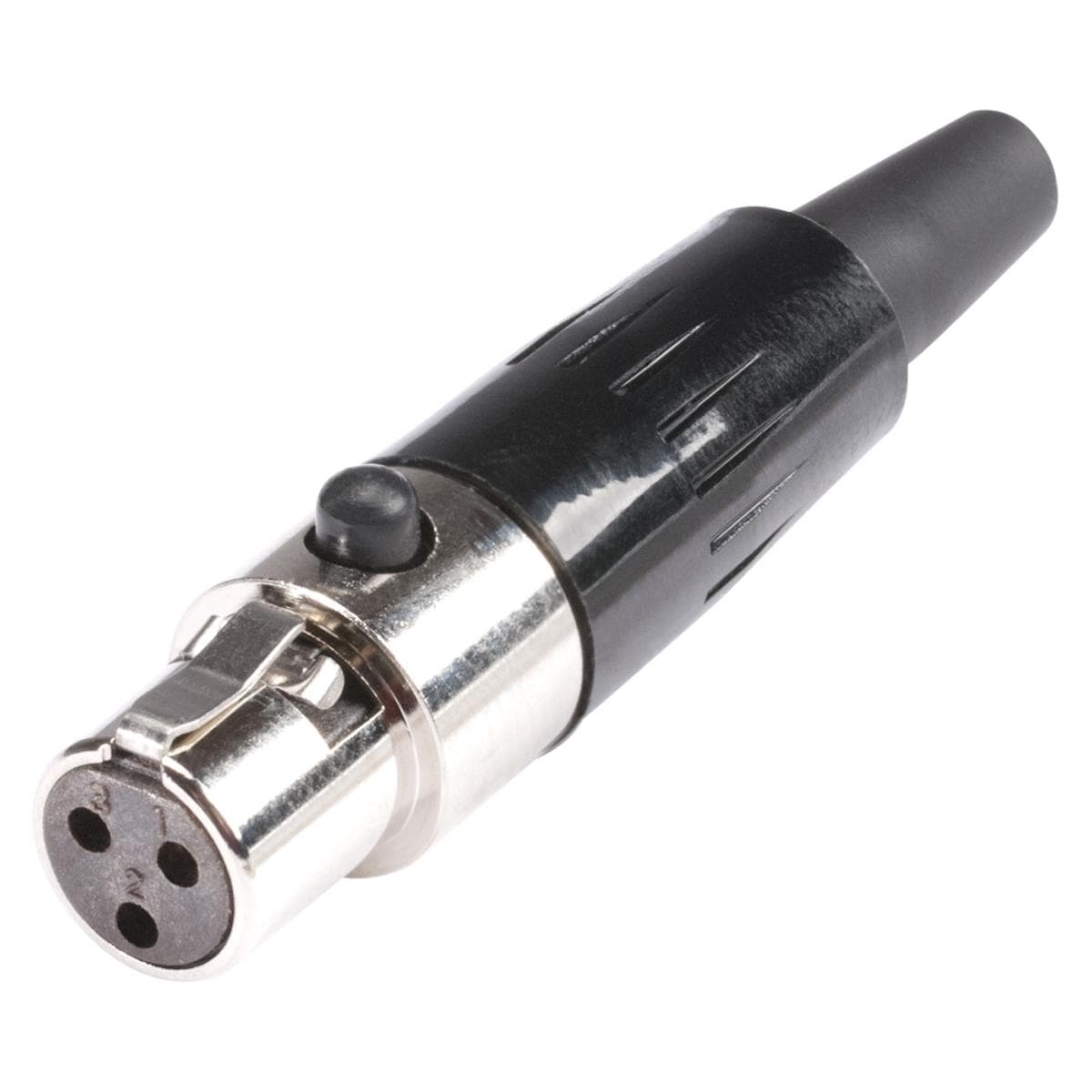 HICON Mini-XLR, 3-pole , metal, Soldering-female connector, gold plated contact(s), straight, nickel