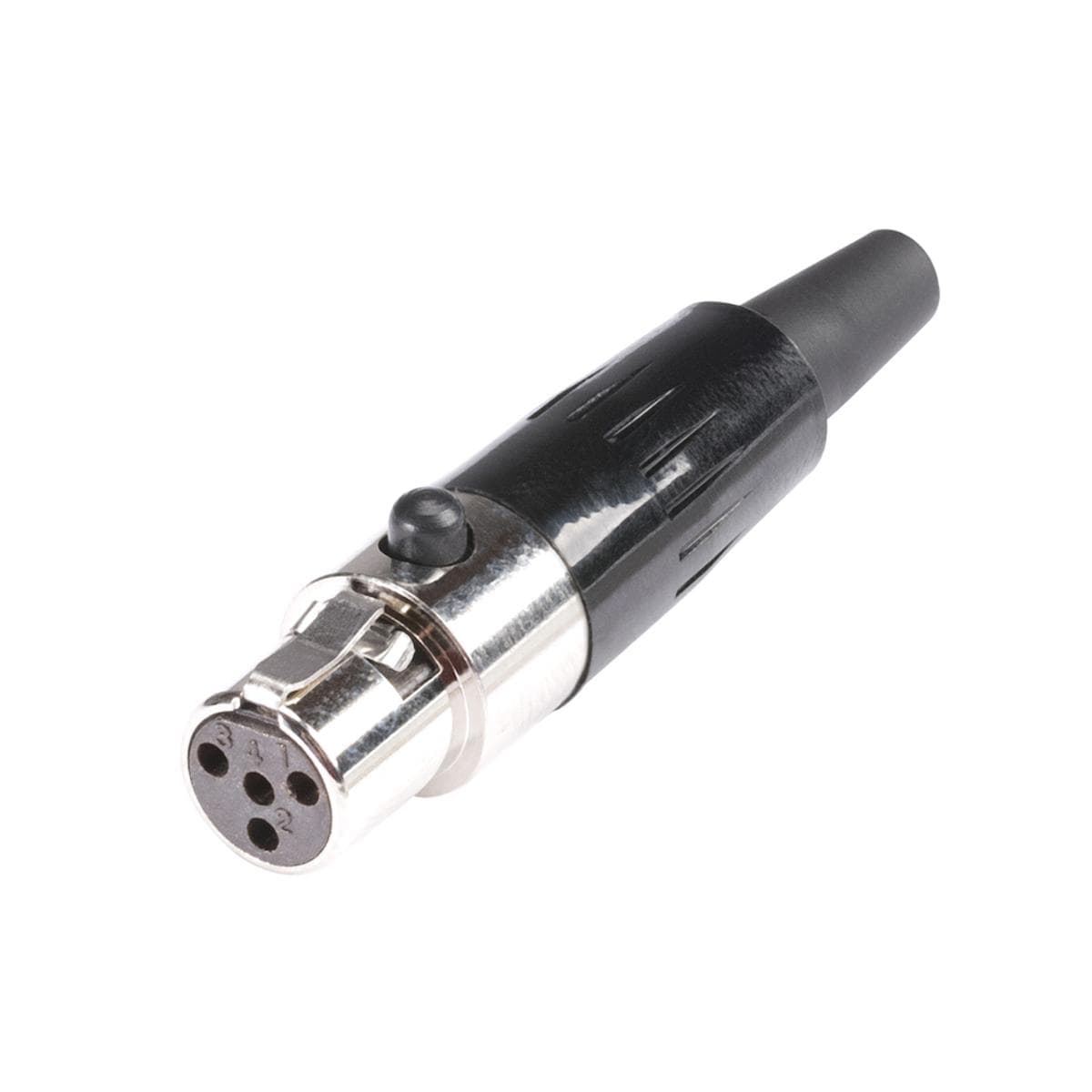 HICON Mini-XLR, 4-pole , metal, Soldering-female connector, gold plated contact(s), straight, nickel