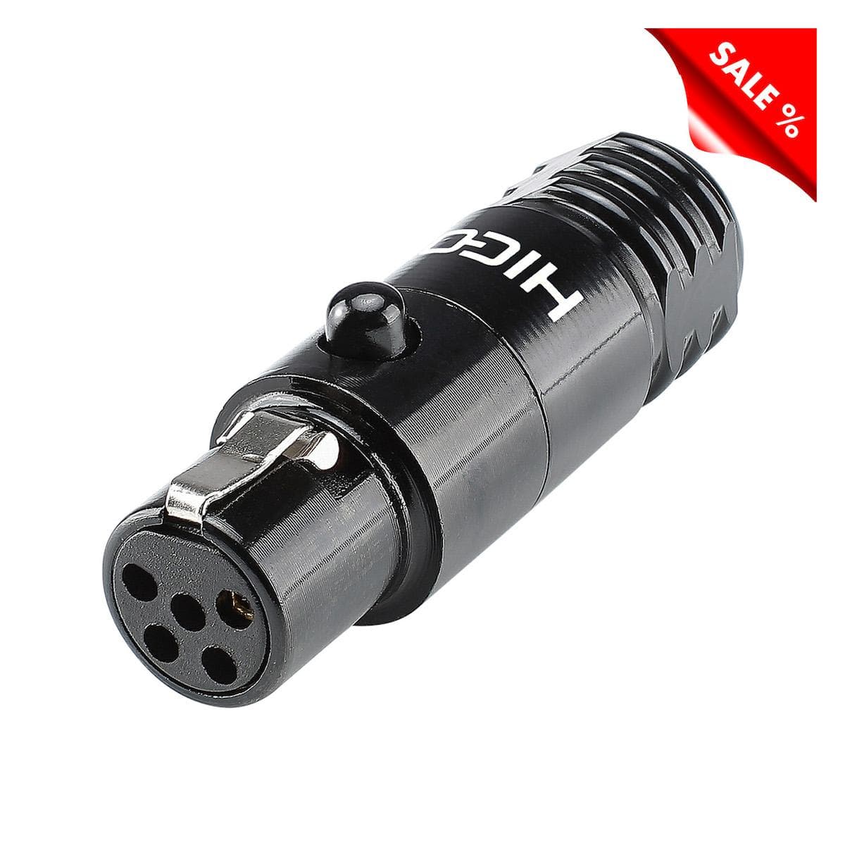 HICON Mini-XLR, 5-pol , metal, Soldering-female connector, straight