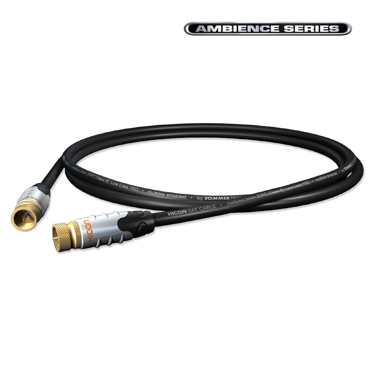 Sat-/f- connection cable F-Plug, 1 | F-Plug / F-Plug, HICON | 10,00m