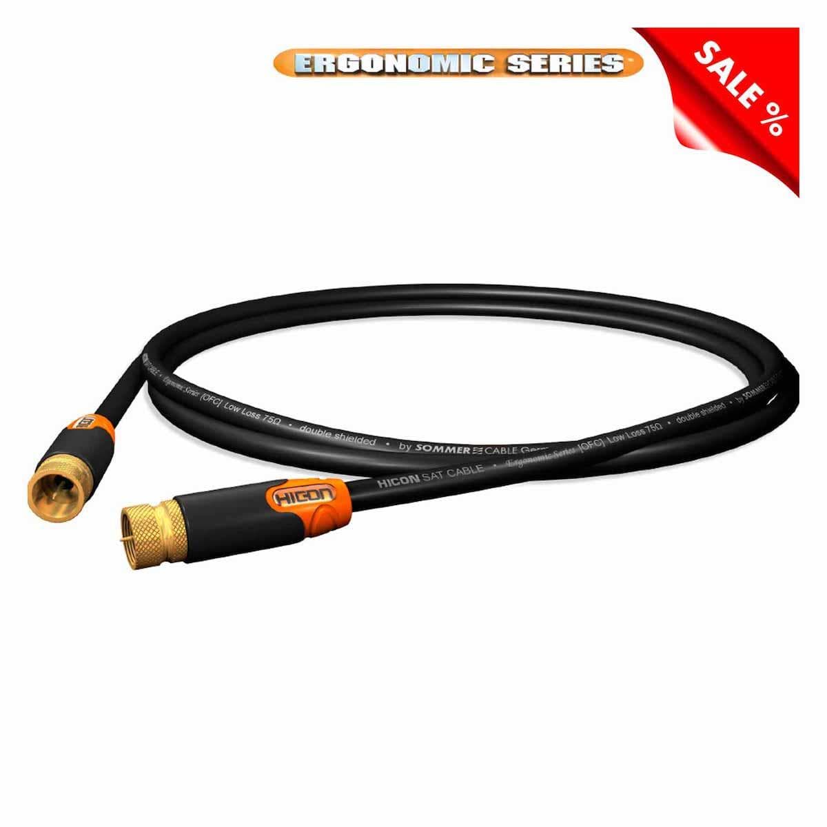 Sat-/f- connection cable F-Plug, 1 | F-Plug / F-Plug, HICON | 3,00m