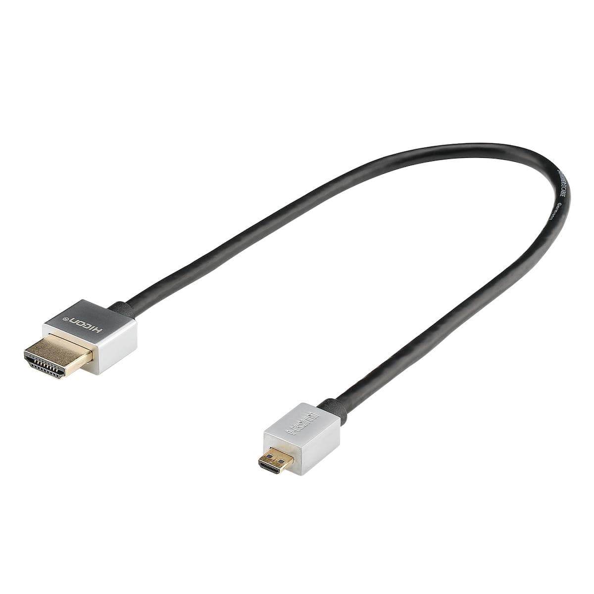 Multimedia cable HDMI HighSpeed + Ethernet Typ A -> Typ D | HDMI / HDMI | 0,30 m