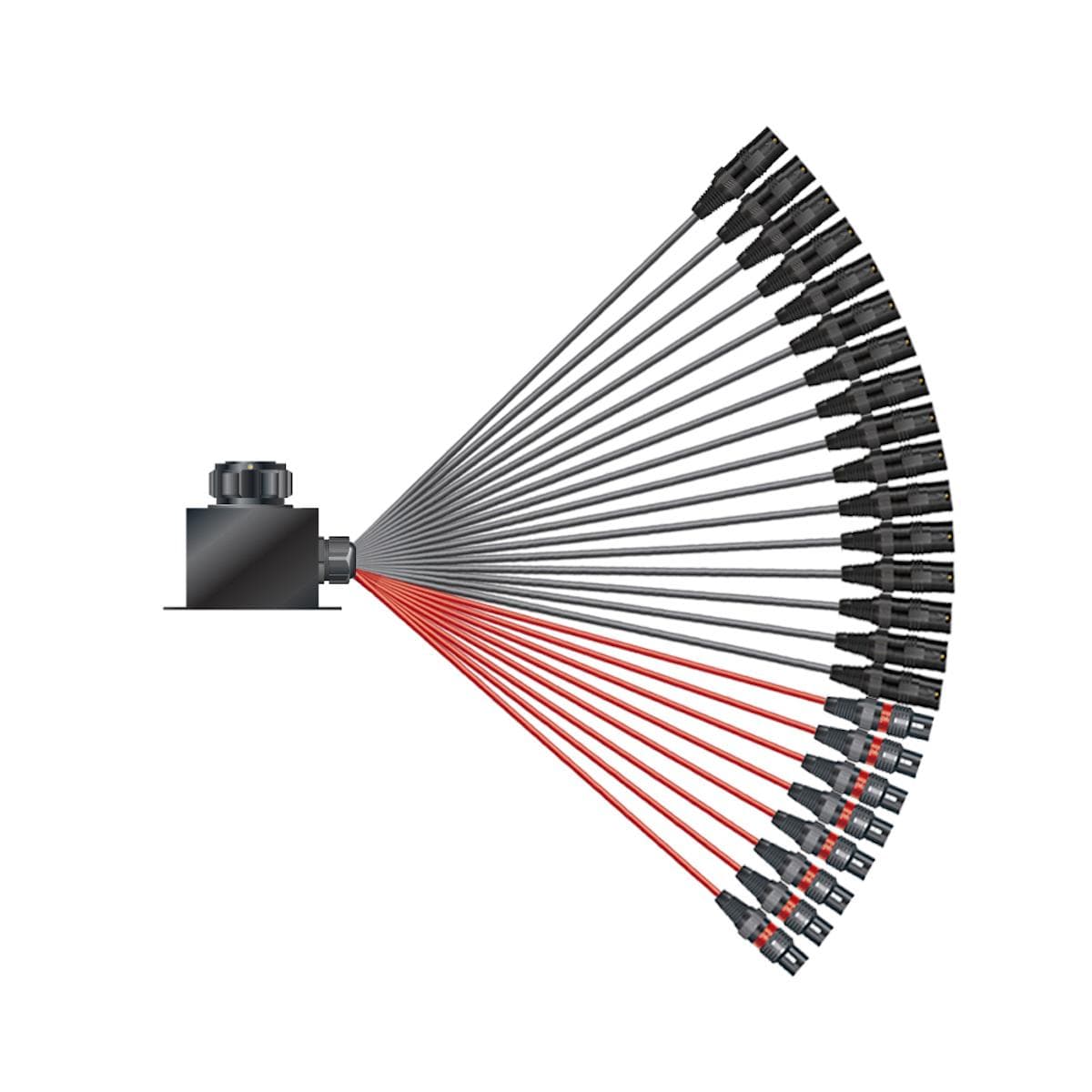 Multicore cable with round LK connector -> Splice ; seperate grounding | 16/08 | separate ground / I