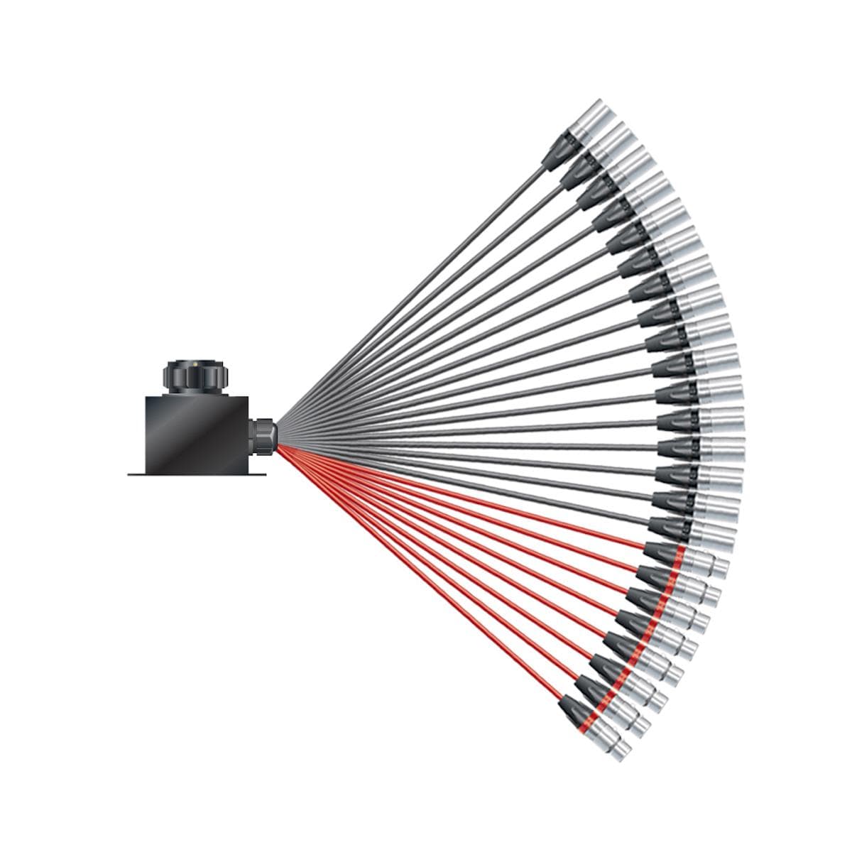 Multicore cable with round LK connector -> Splice ; seperate grounding | 16/08 | separate ground / I