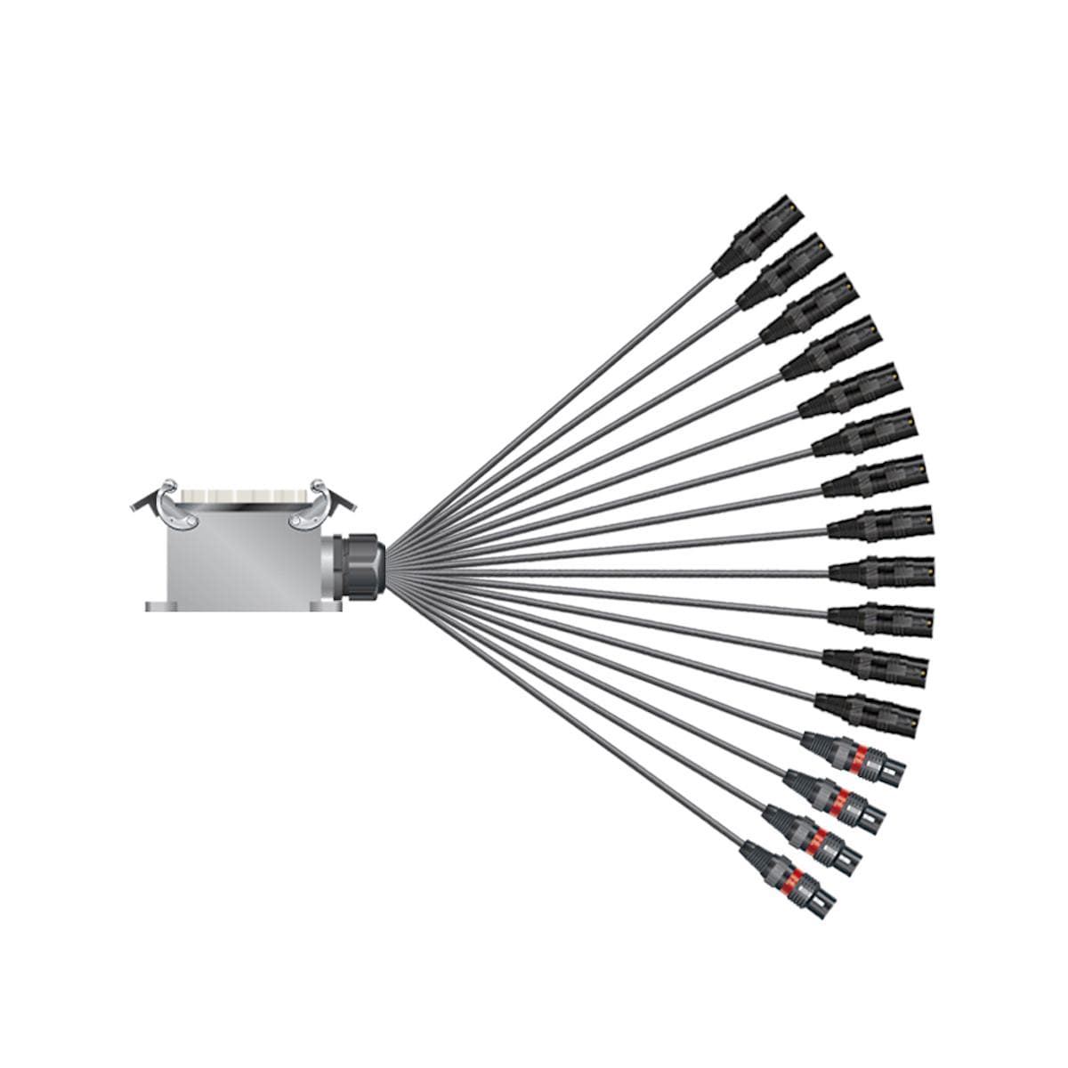 Multicore cable with rectangular MP-connector -> Splice | 16/04 | separate ground / ISOPOD | Multipi