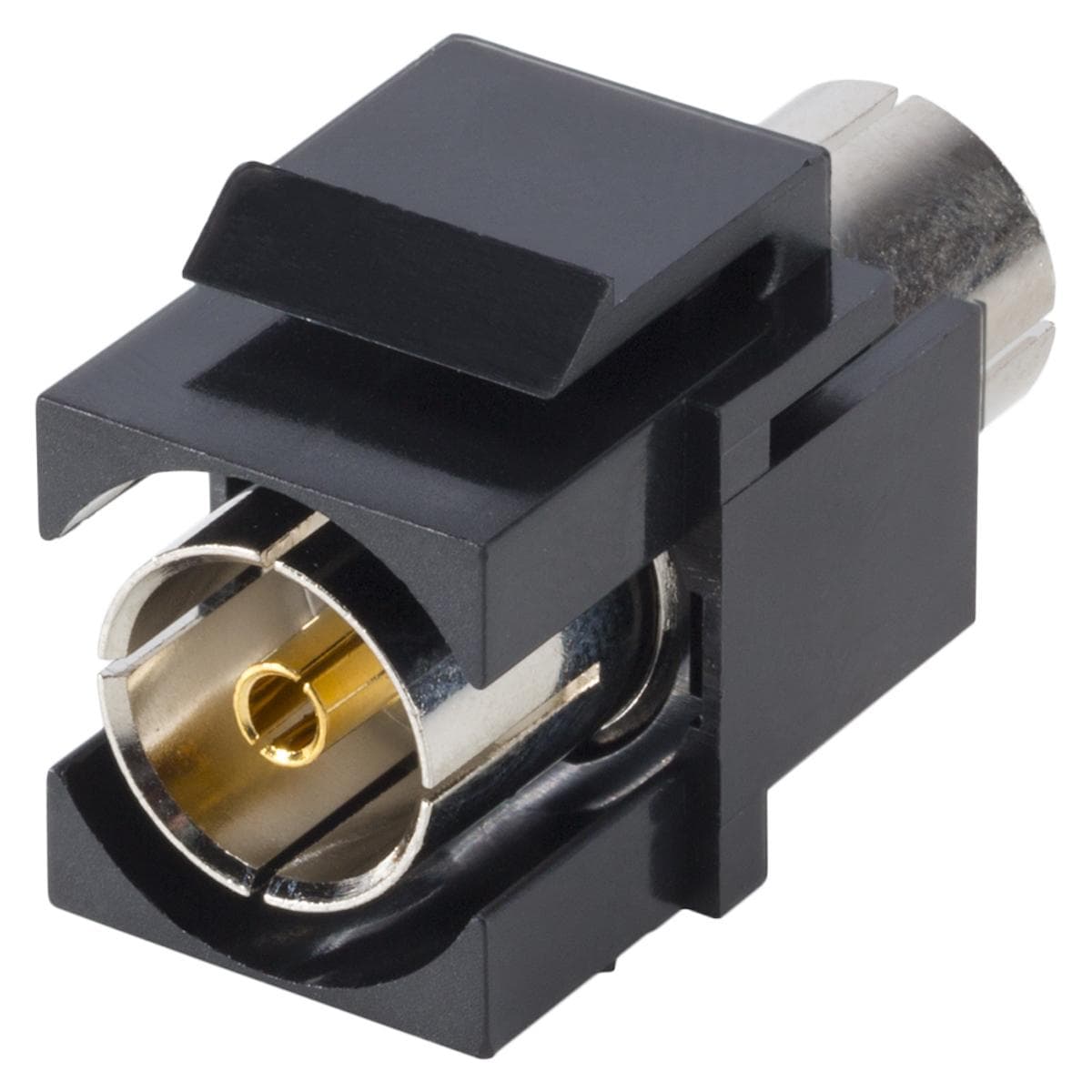 Antenna, 2-pole , plastic-, Patch-female connector, nickel plated contact(s), Keystone Clip-In, blac