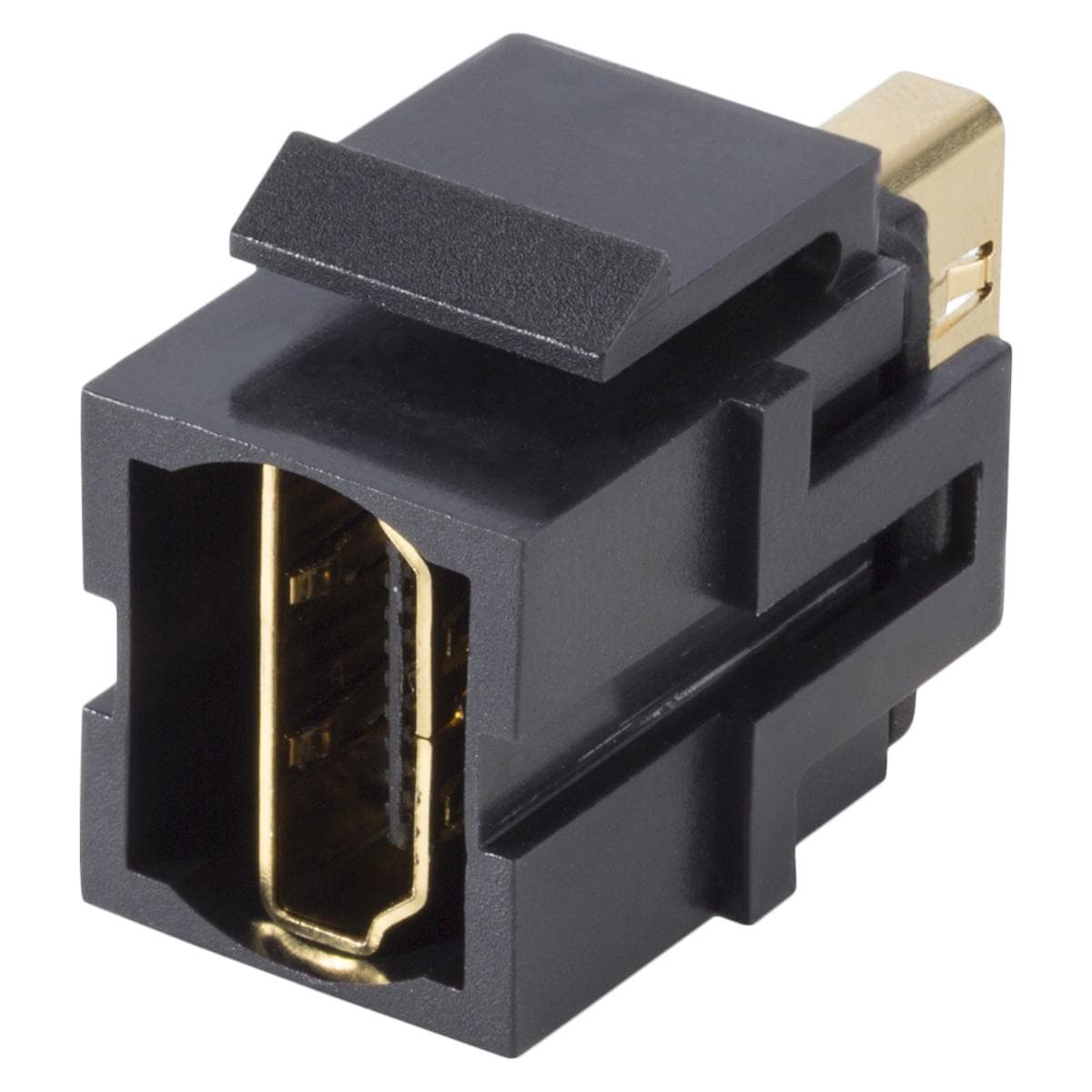 HDMI, 19-pol , plastic-, Patch-, gold plated contact(s), Keystone Clip-In, black