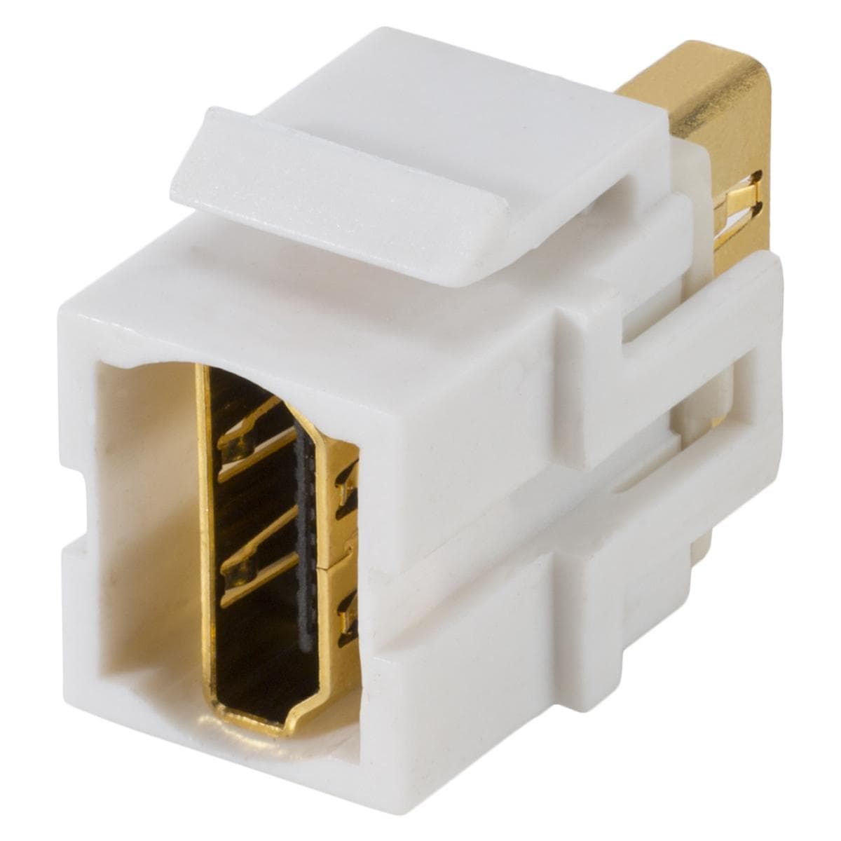 HDMI, 19-pol , plastic-, Patch-, gold plated contact(s), Keystone Clip-In, white