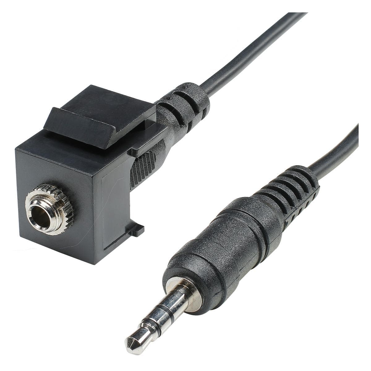 Mini jack (3.5mm) male to 1 m cable with 3.5 mm stereo jack, 2-pole , plastic-, Patch cable-, Keysto