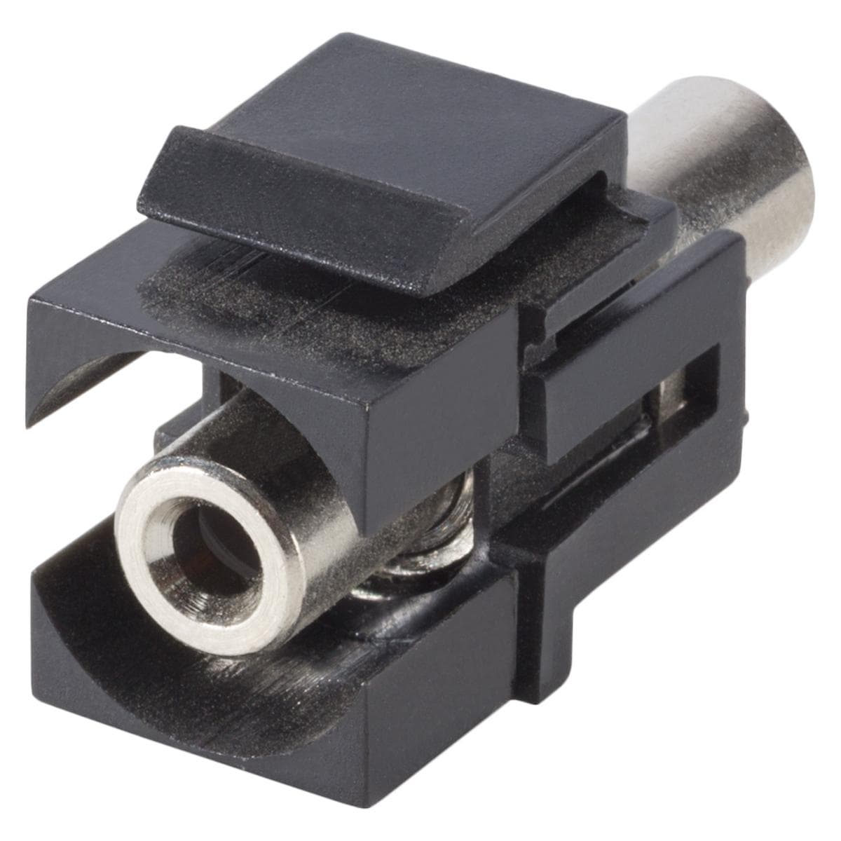 Mini-jack (3,5mm), 3-pole , plastic-, Patch-female connector, nickel plated contact(s), Keystone Cli
