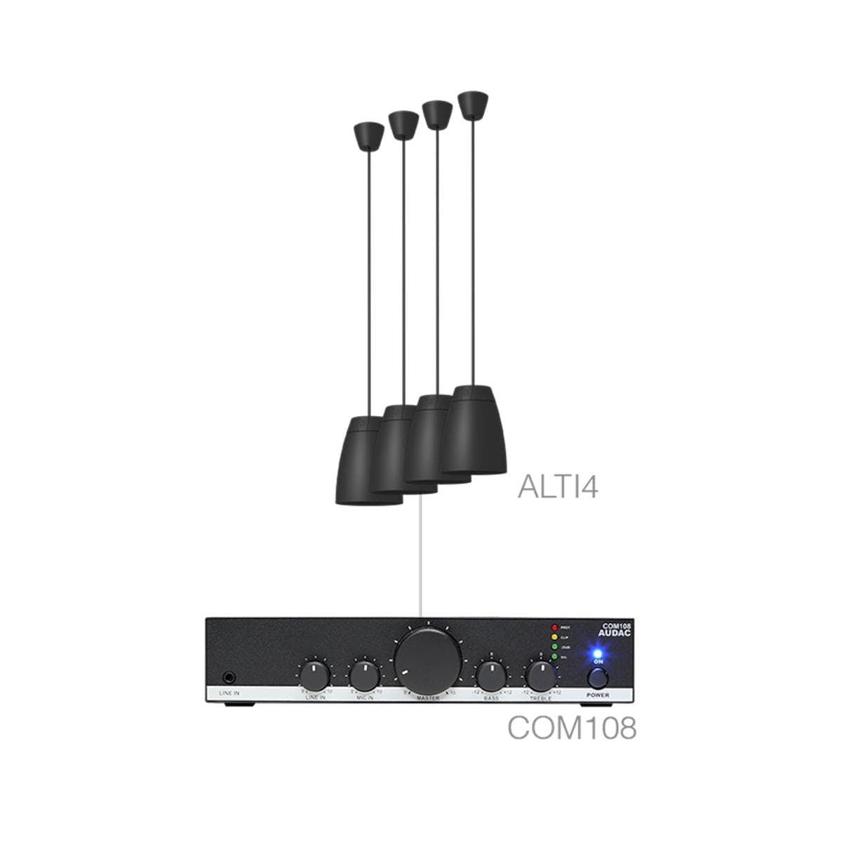LENTO4.4/B 4 x ALTI4/W + COM108 Black