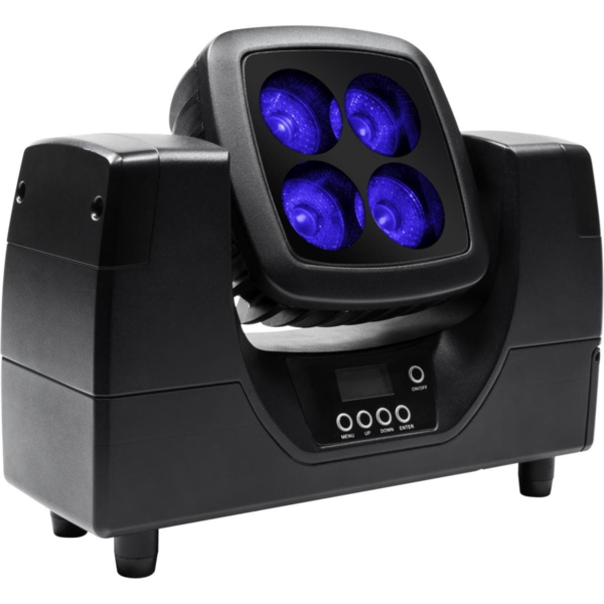 Battery LED projector, 4x10W RGBW/FC, 15-30°, 18h auton., WDMX, IP54, Black