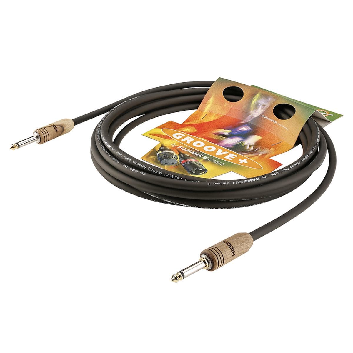 Instrument cable SC-SPIRIT LLX, HICON WOODPLUG, 1 x 0,38 mm² | jack / jack, HICON | 10,00m | black