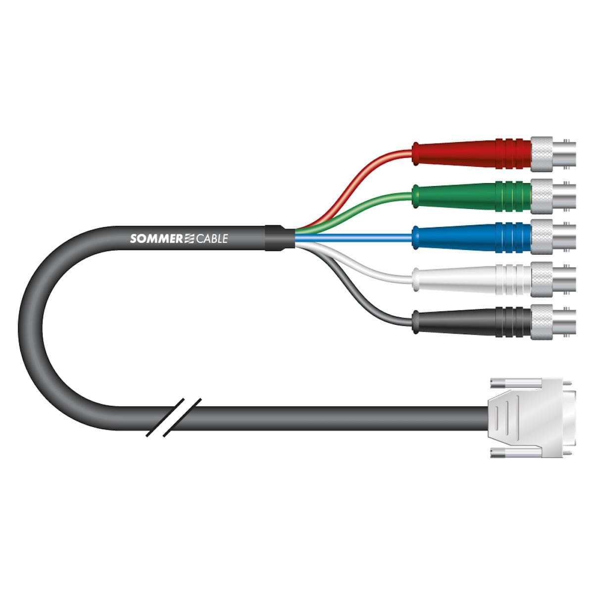 Monitor cable Transit Mini Flex, 5 x 0,08 mm² | HD-SUB-D / BNC, HICON | 0,50m