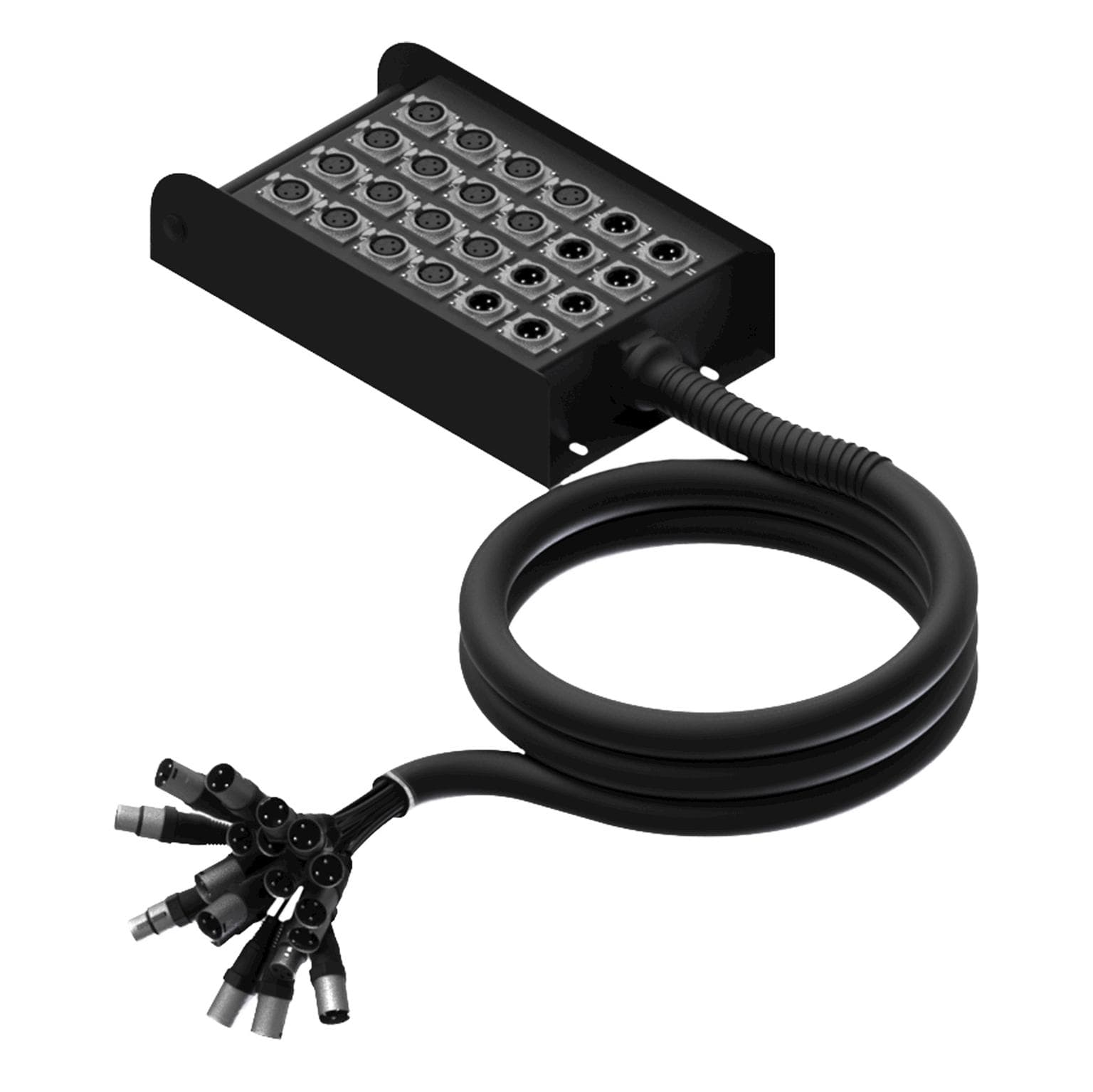 Multi stage block - 16 XLR female & 8 XLR male - 8 XLR male & 8 XLR female 20 meter