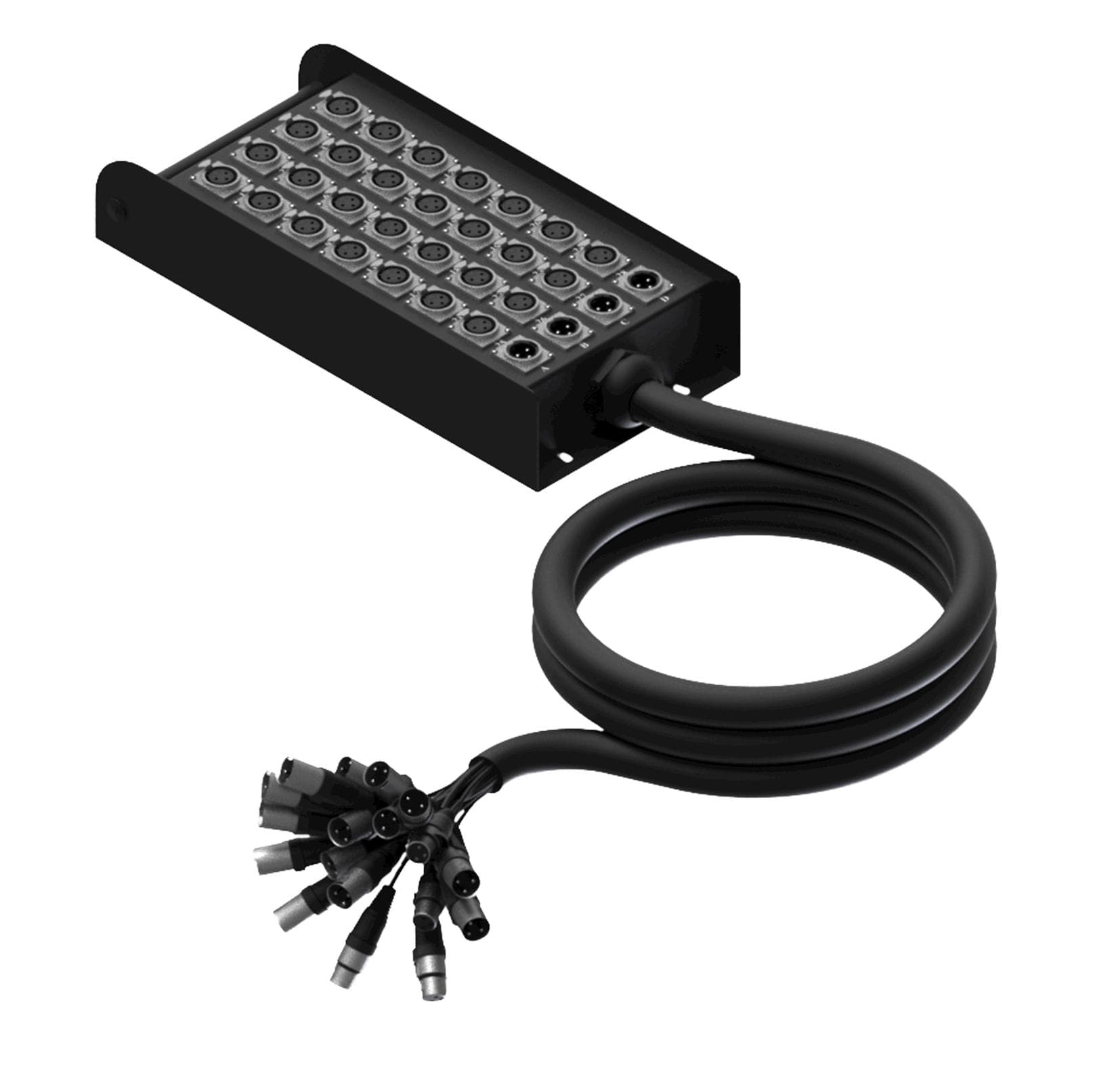 Multi stage block - 28 x XLR female & 4 x XLR male - 4 x XLR female & 28 x XLR male 30 meter