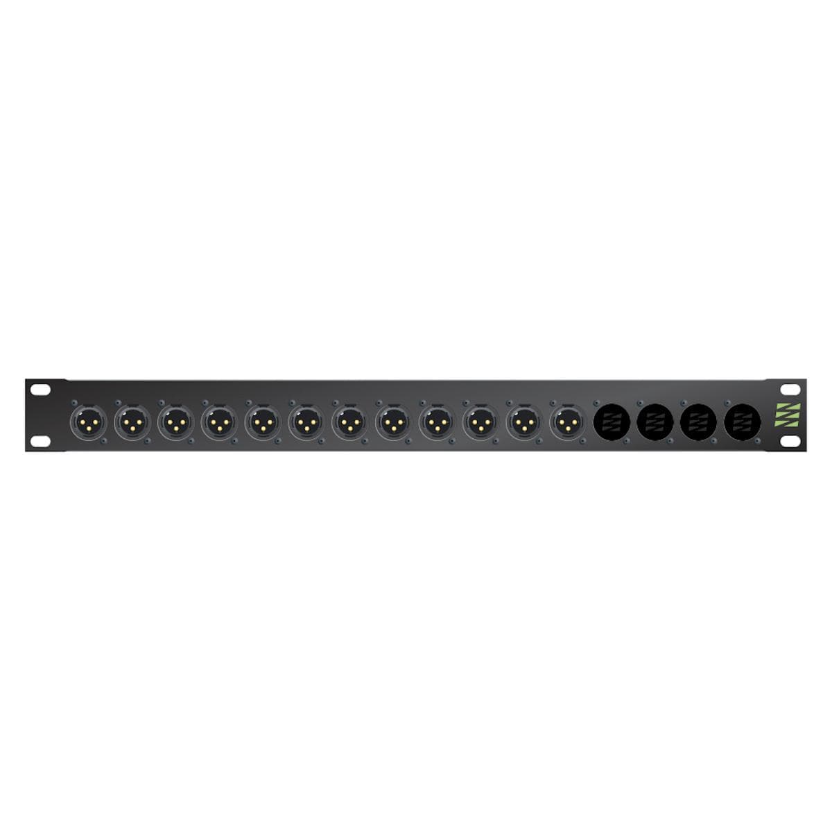 Sommer cable Audio-connection panel XLR , 1 HE, 12 BE, XLR 3-pole male/XLR 3-pole female; HICON; gol