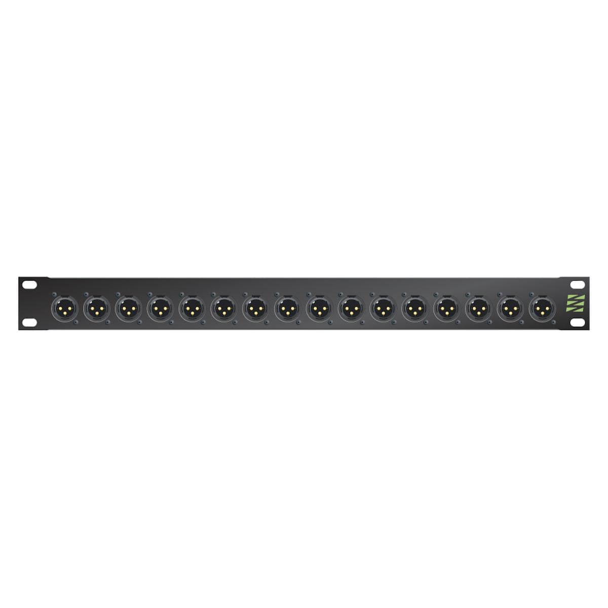 Sommer cable Audio-connection panel XLR , 1 HE, 12 BE, XLR 3-pole male/XLR 3-pole female; HICON; gol