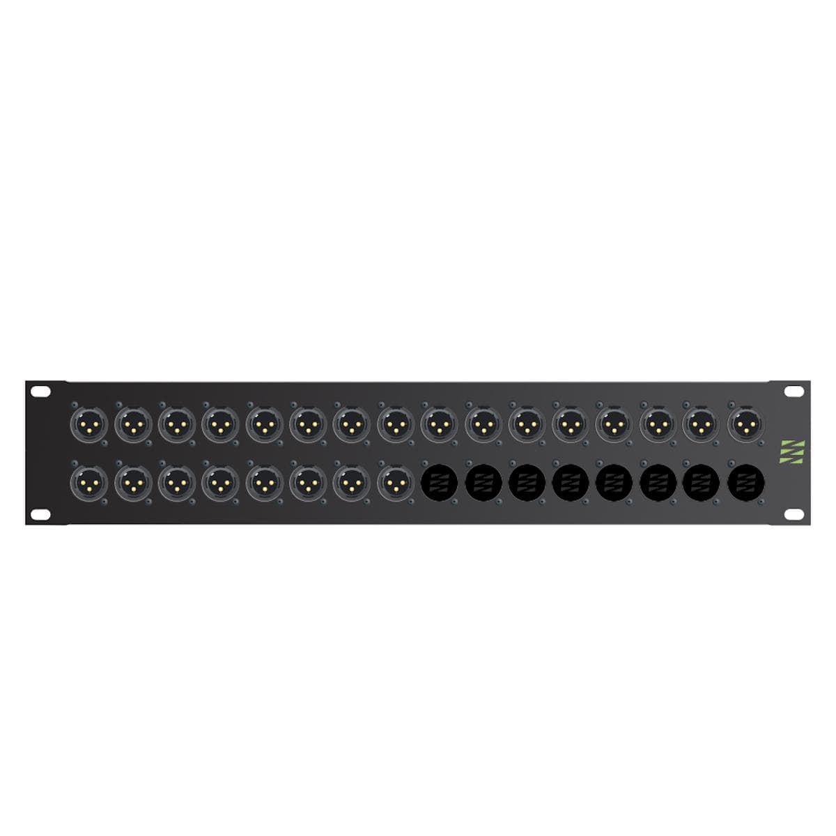 Sommer cable Audio-connection panel XLR , 1 HE, 12 BE, XLR 3-pole male/XLR 3-pole female; HICON; gol