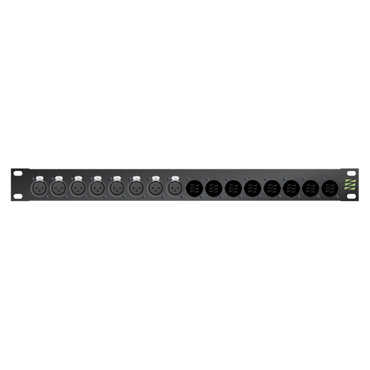 Sommer cable Audio-connection panel XLR , 1 HE, 12 BE, XLR 3-pole male/XLR 3-pole female; HICON; gol