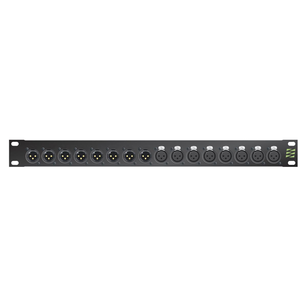 Sommer cable Audio-connection panel XLR , 1 HE, 12 BE, XLR 3-pole male/XLR 3-pole female; HICON; gol