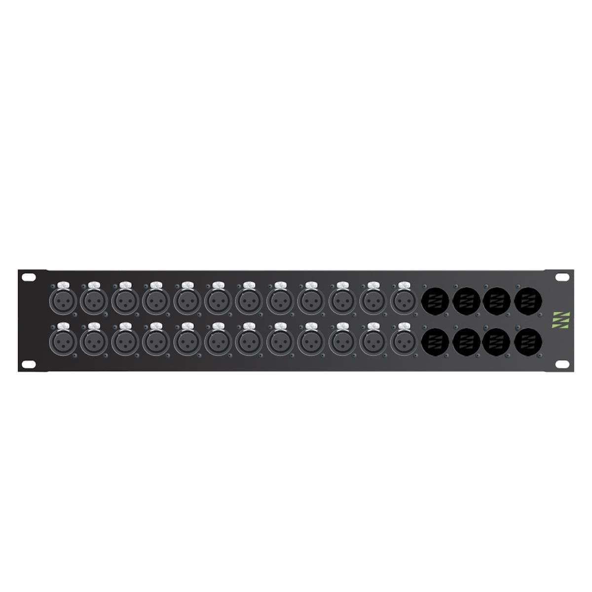 Sommer cable Audio-connection panel XLR , 1 HE, 12 BE, XLR 3-pole male/XLR 3-pole female; HICON; gol