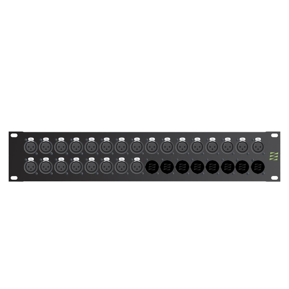 Sommer cable Audio-connection panel XLR , 1 HE, 12 BE, XLR 3-pole male/XLR 3-pole female; HICON; gol