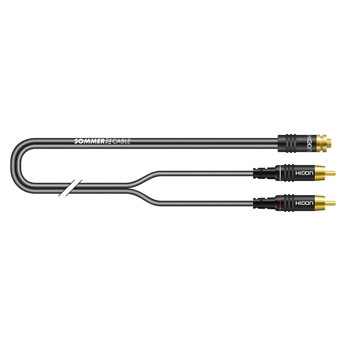 Mp3 player and computer monitor cable SC-Onyx 2008, 1 x 0,08 mm² | RCA phono, HICON / 3.5 mm stereo