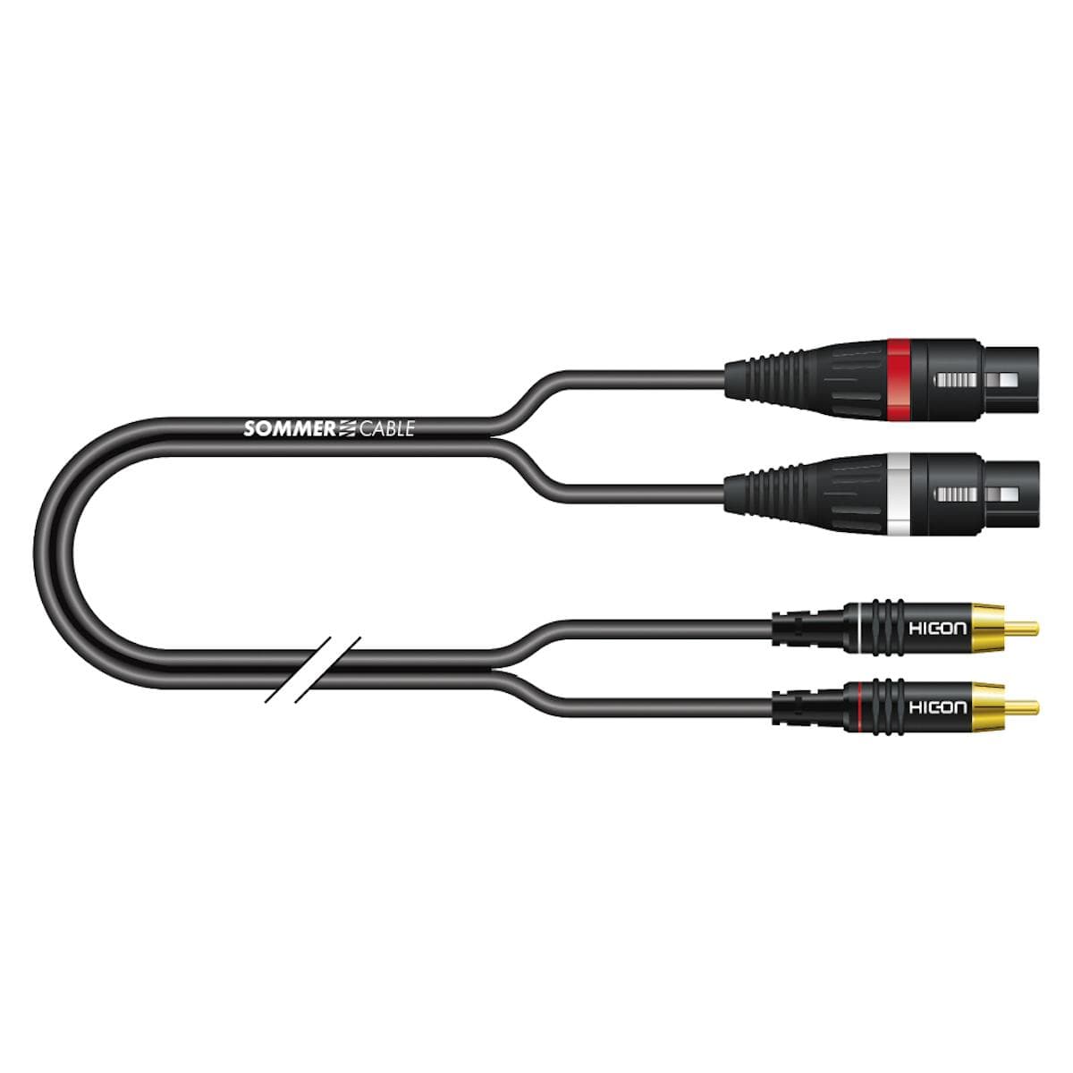 Y-patch / adapter cable SC-Onyx, 1 x 0,25 mm² | XLR / RCA, NEUTRIK | 5,00m | black