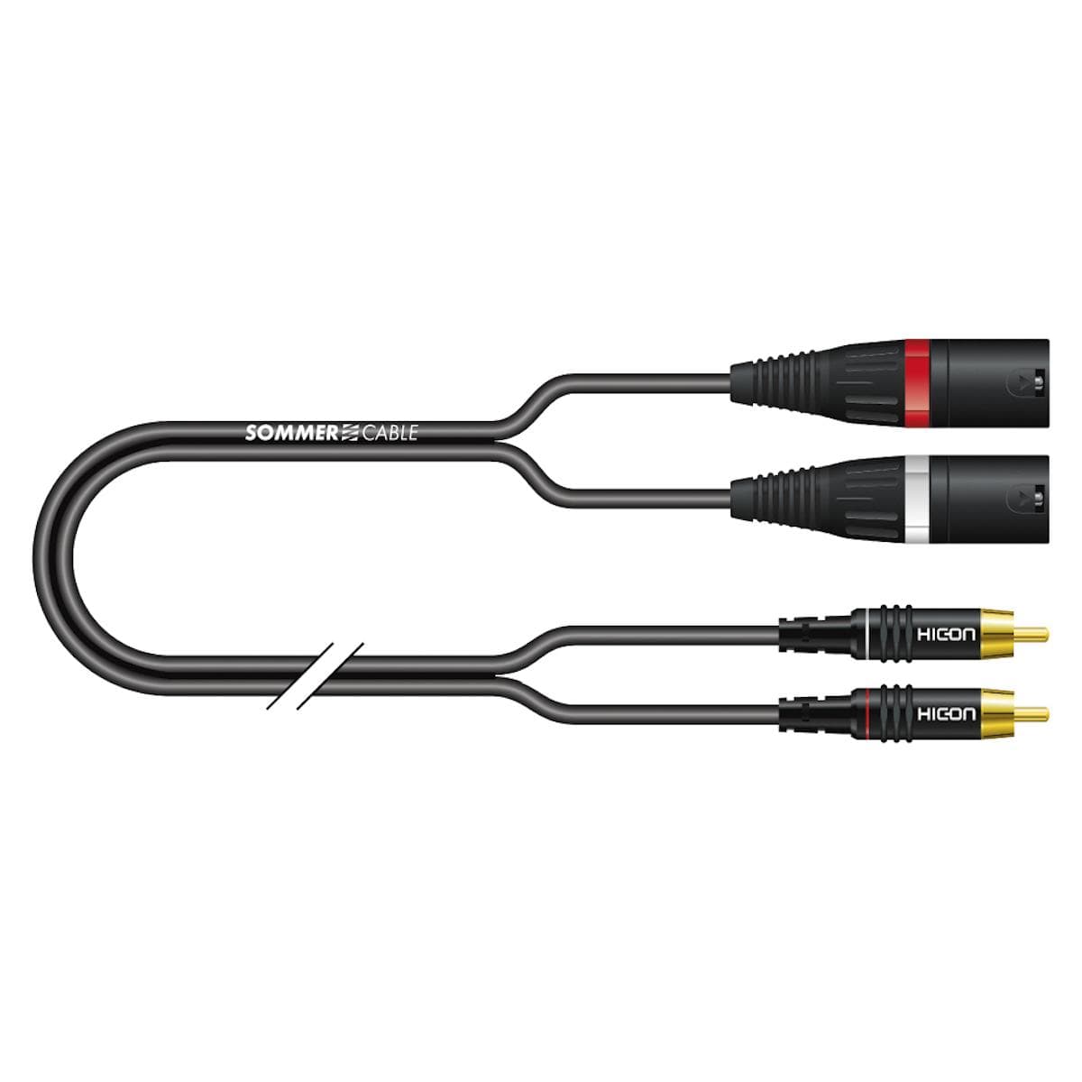 Y-patch / adapter cable SC-Onyx, 1 x 0,25 mm² | XLR / RCA, NEUTRIK | 1,00m | black