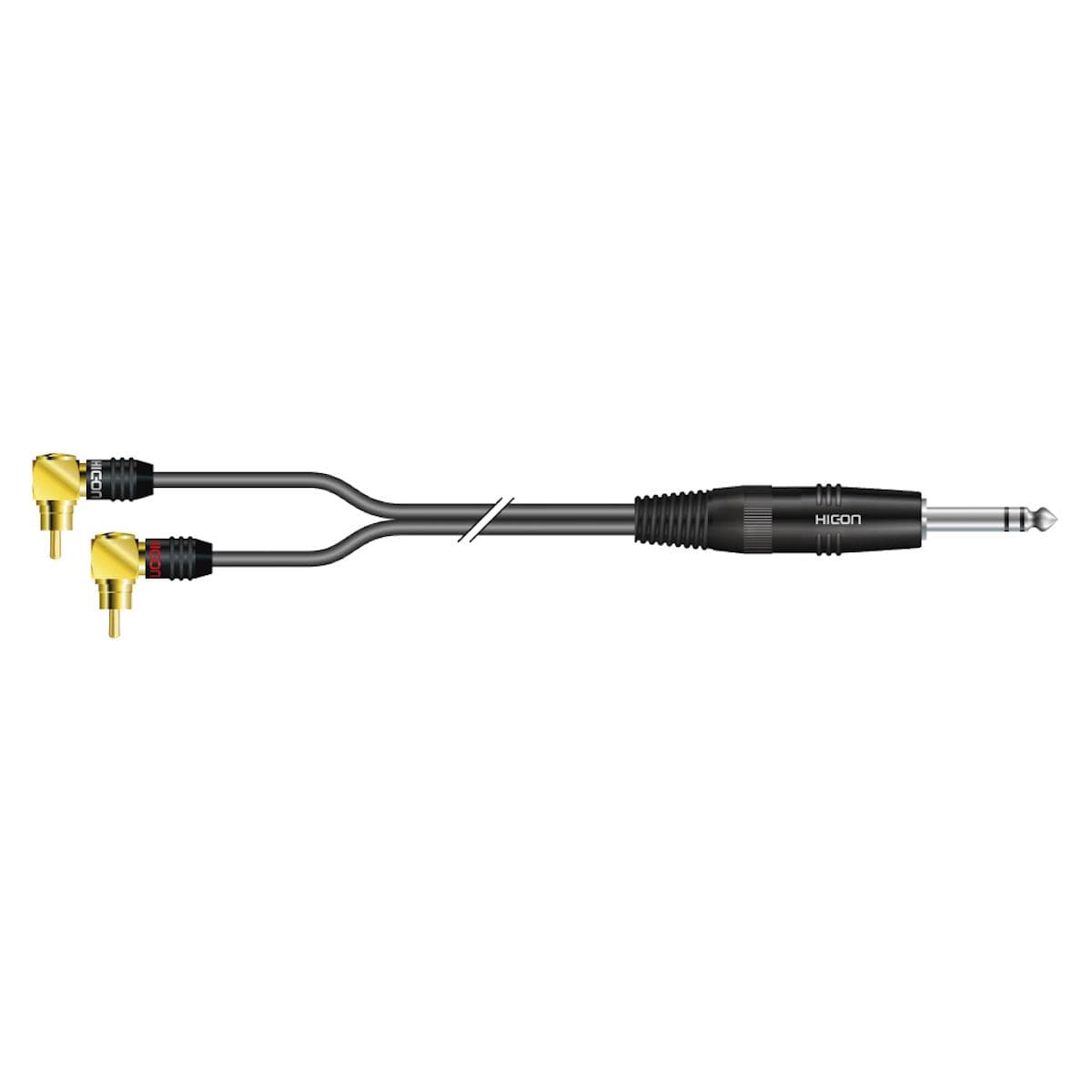 Stereo split cable SC-Onyx, 1 x 0,25 mm² | RCA / Jack, HICON | 5,00m | black