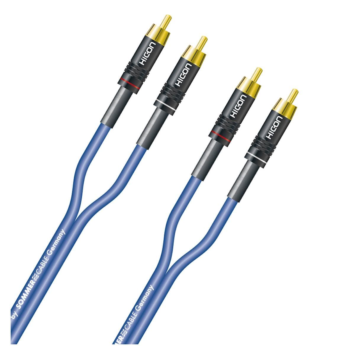 Rca patch cable, unbalanced SC-Onyx, 1 x 0,25 mm² | RCA / RCA, HICON | 0,75m | blue
