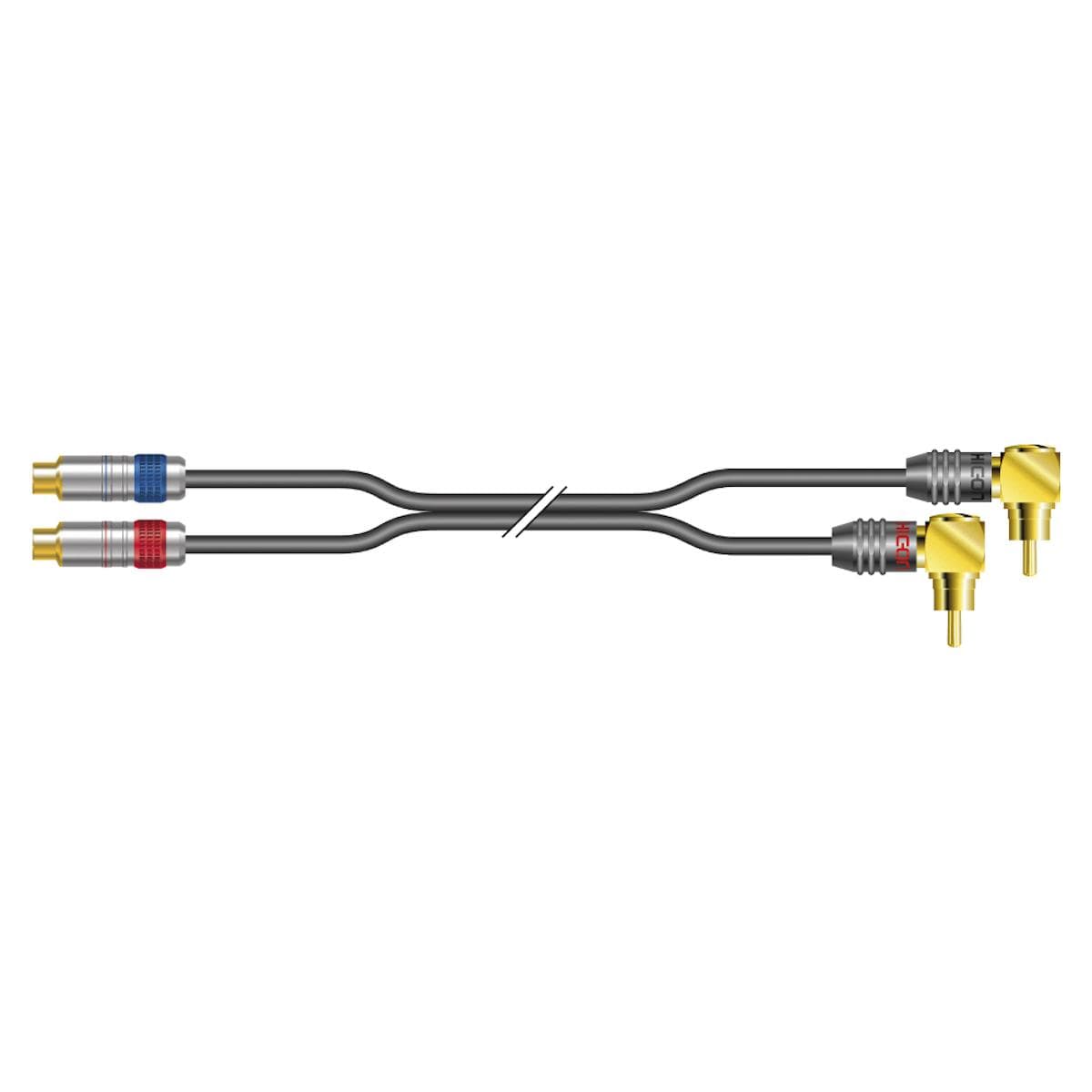 Rca patch cable, unbalanced SC-Onyx, 1 x 0,25 mm² | RCA / RCA, HICON | 10,00m | black