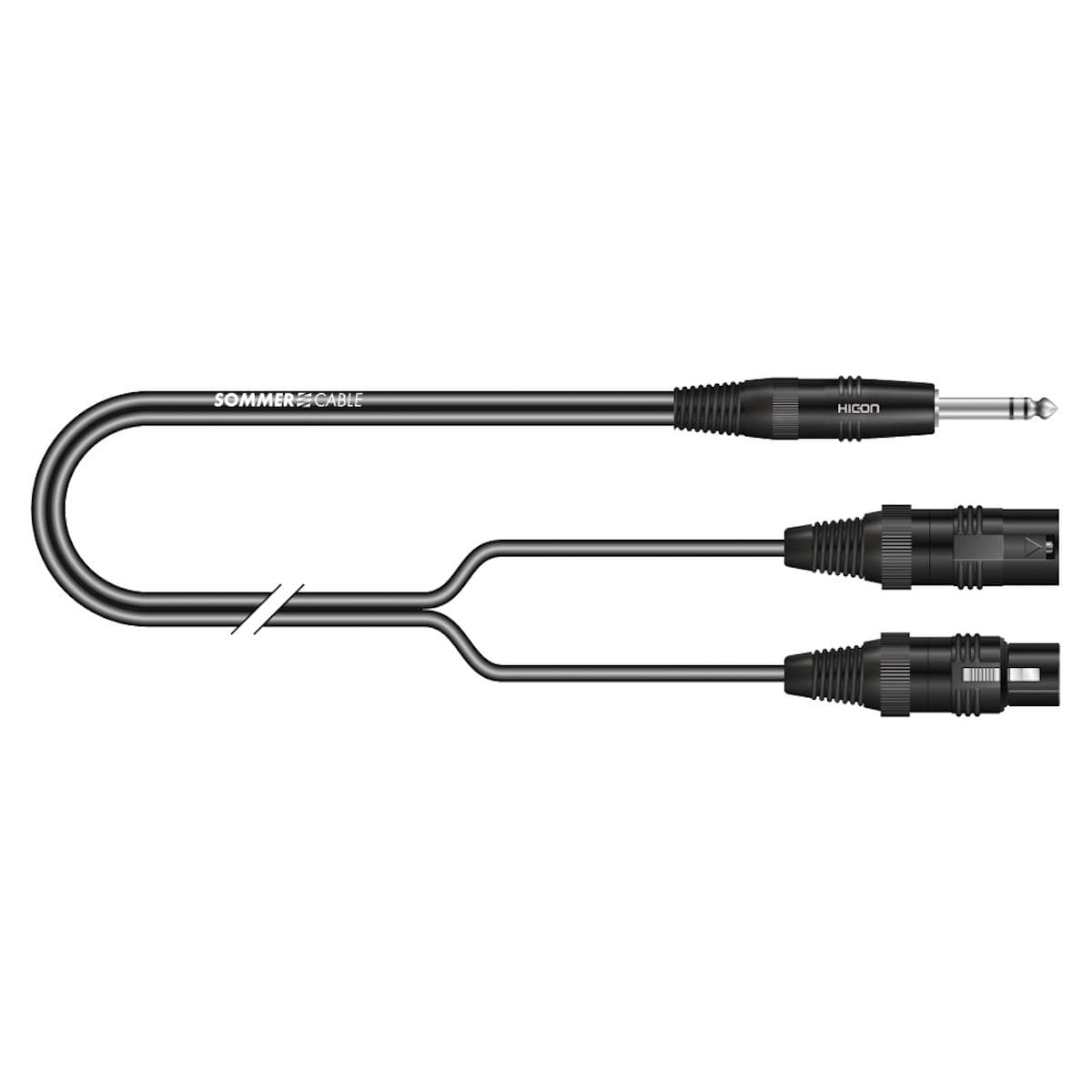 Patch cable, balanced SC-Onyx, 1 x 0,25 mm² | XLR / jack, HICON | 10,00m | black