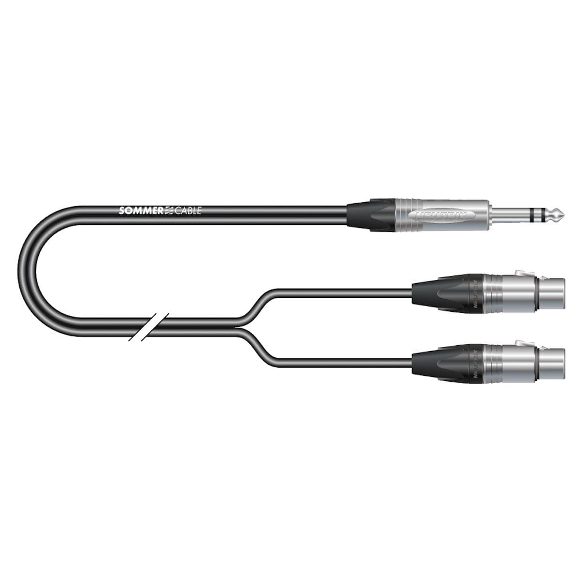 Patch cable, balanced SC-Onyx, 1 x 0,25 mm² | XLR / jack, NEUTRIK | 0,25m | black