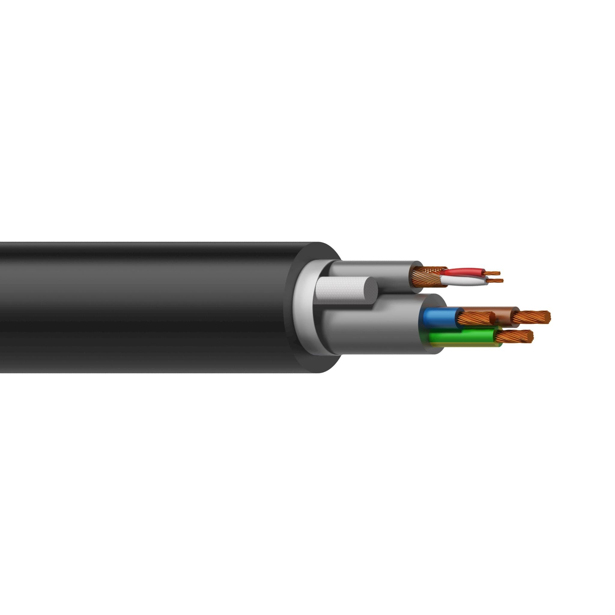 Power & balanced signal cable - 3 x 1.0 mm² & 2 x 0,125 mm ² - 17 AWG & 26 AWG 100 meter