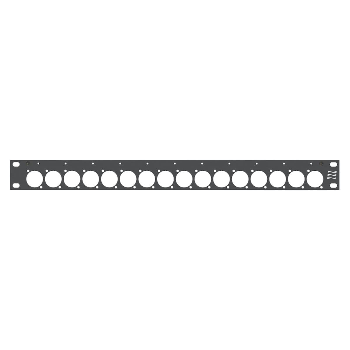 Sommer cable Rack panel, universal D series, Aluminum milled, 4mm, 1 HE, anthracite, including stain