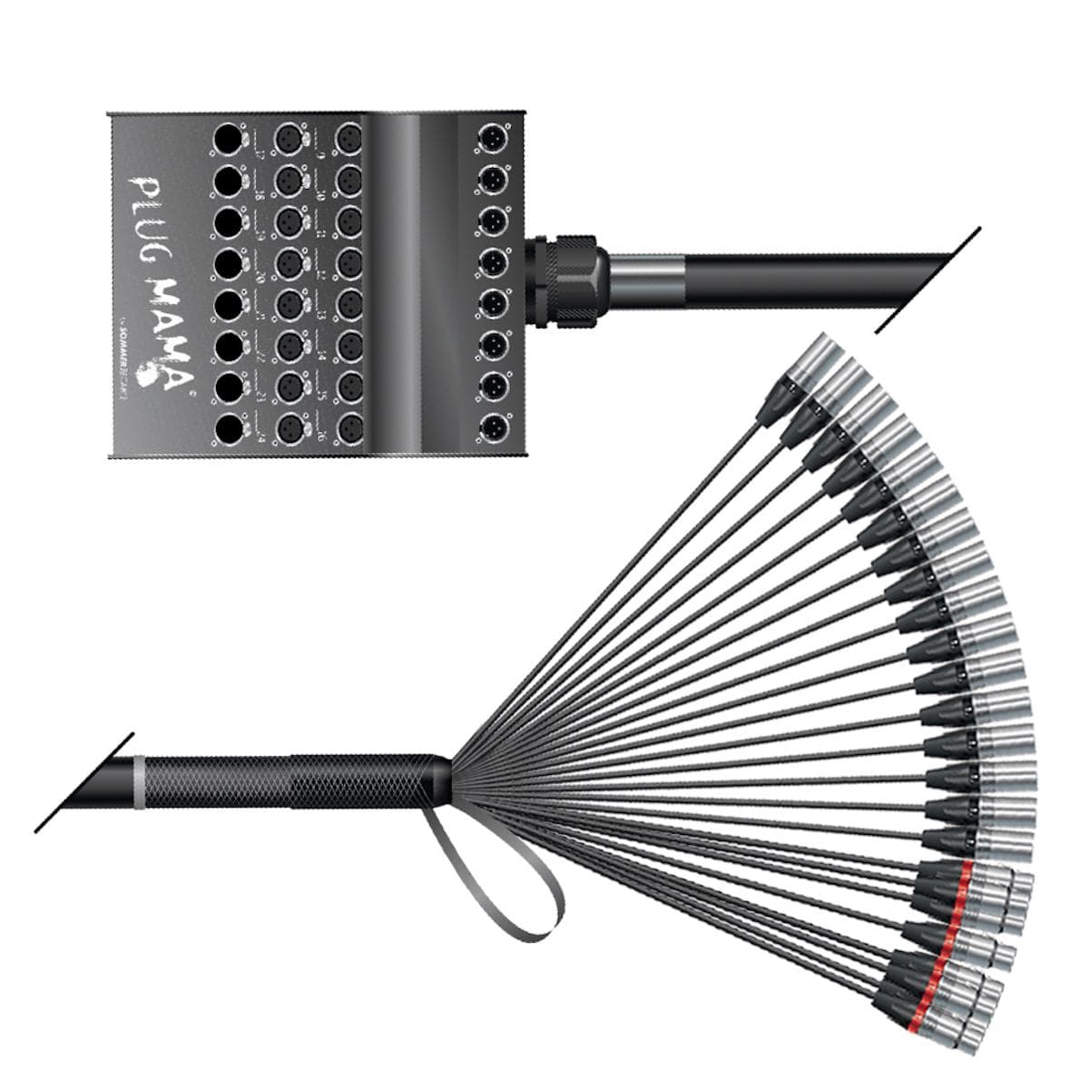 Stagebox <-> Multicore | 16/08 | PLUG MAMA | separate ground / QUANTUM | NEUTRIK XLR | NEUTRIK XLR |