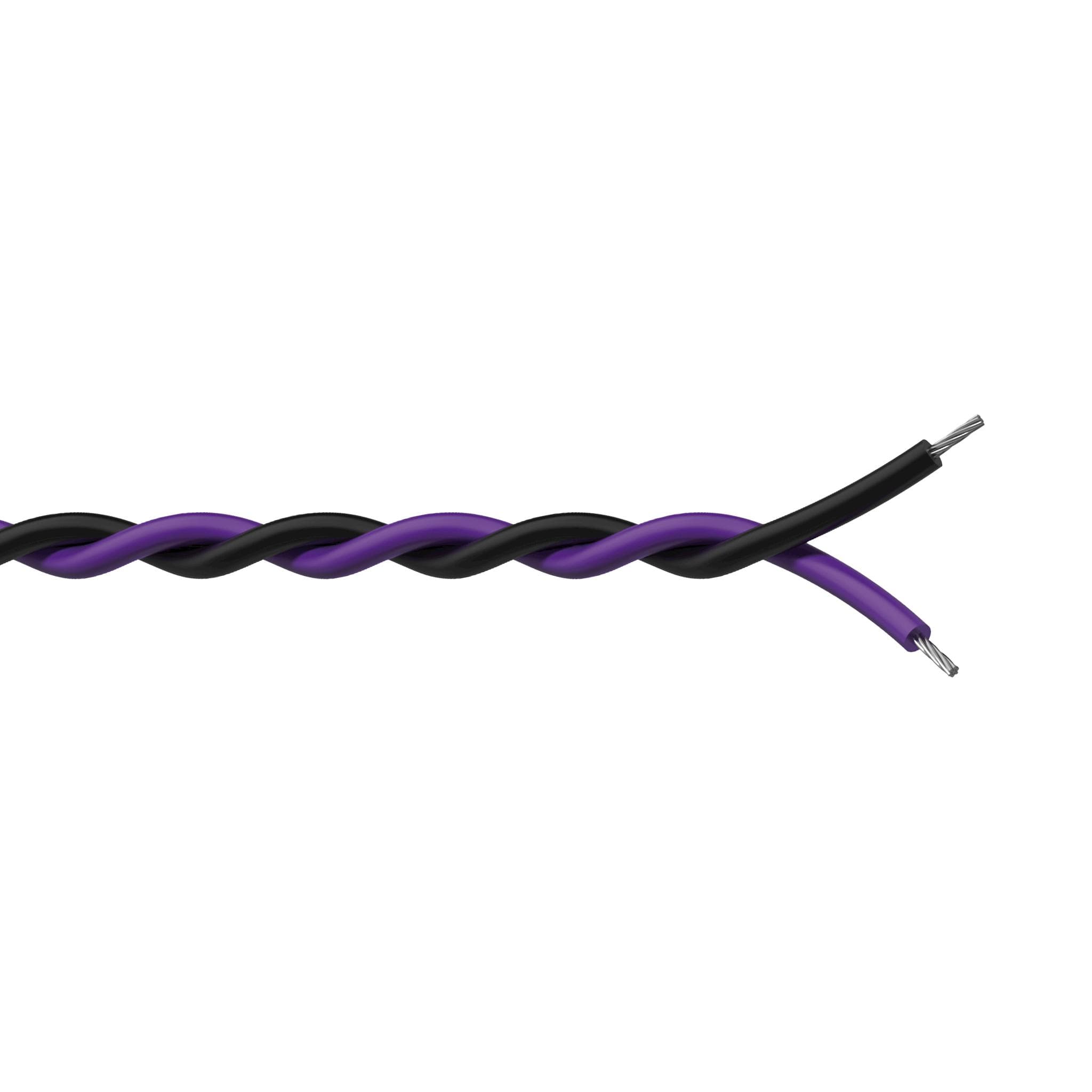 Twisted assembling cable - 2 x 0.25 mm² - 23 AWG , black & purple