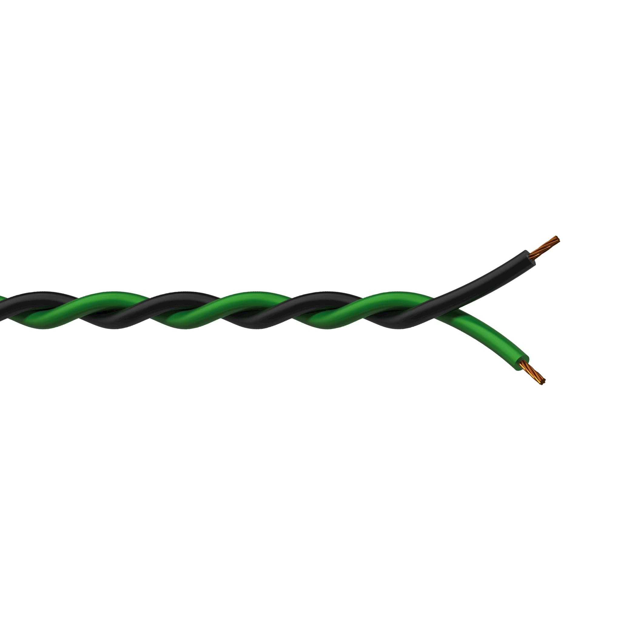 Twisted assembling cable - 2 x 1 mm² - 17 AWG , black & green
