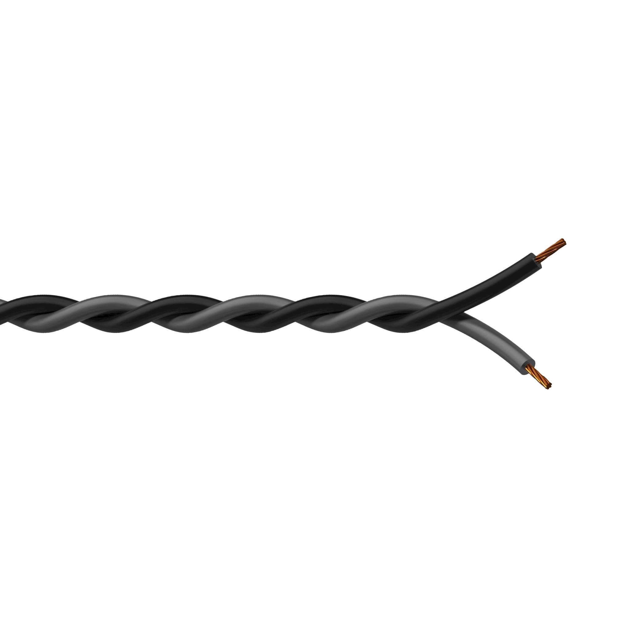 Twisted assembling cable - 2 x 1 mm² - 17 AWG , black & grey