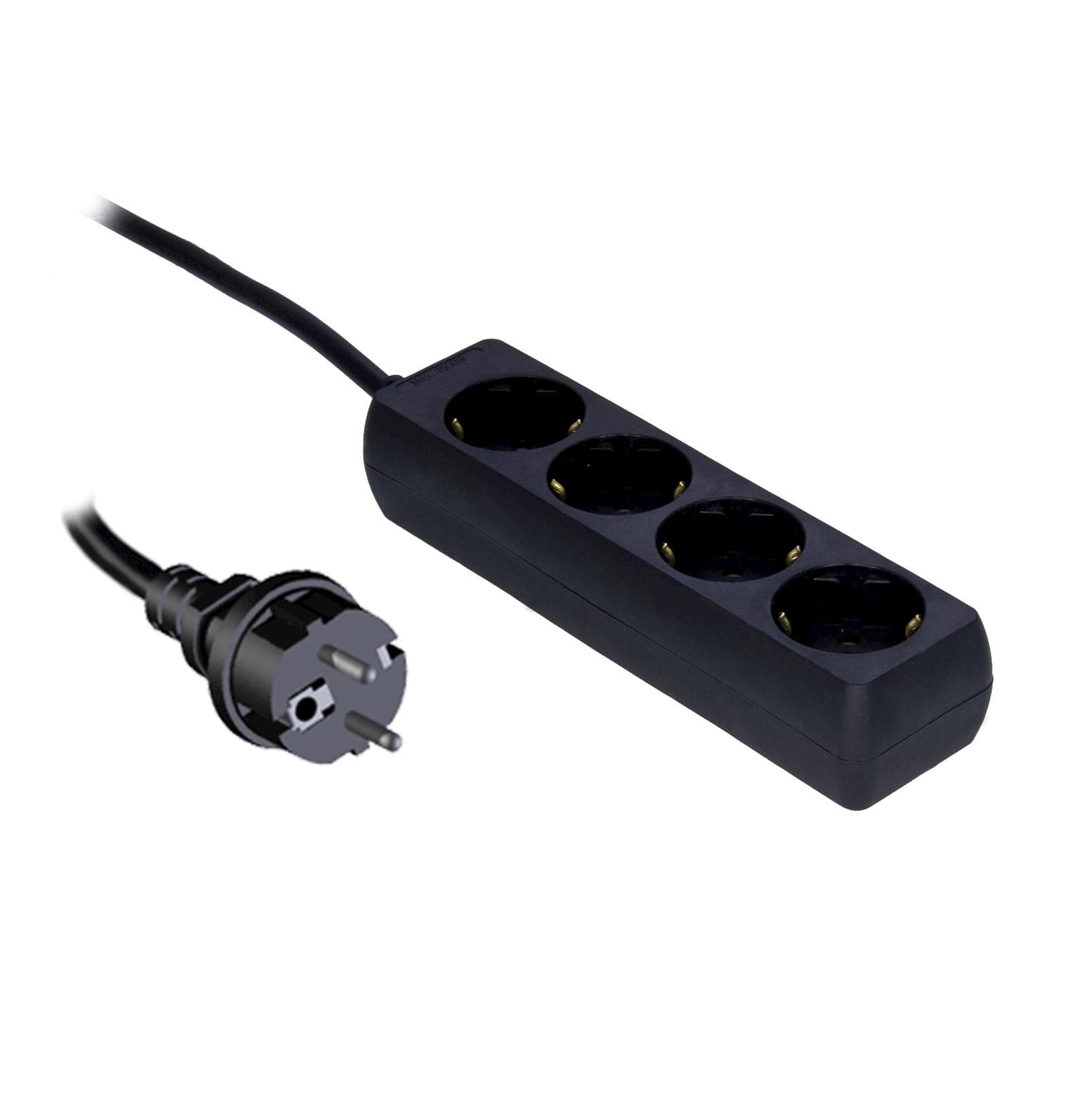 Powerstrip with child protection, 4-way 4 german sockets, 5m cable