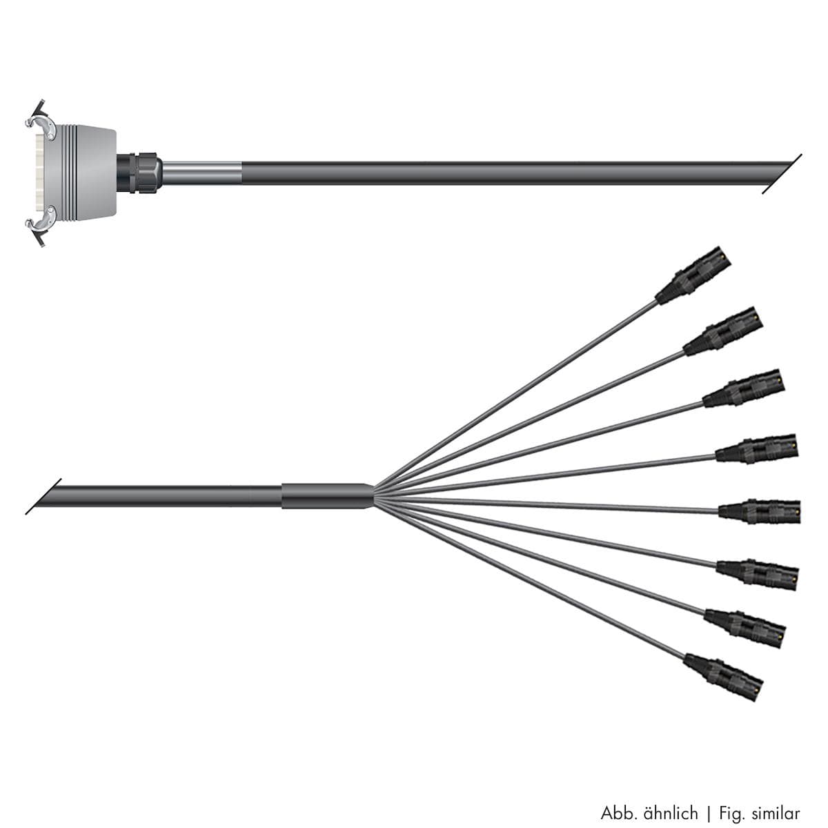 Multicore cable with rectangular MP-connector -> Splice | 08/00 | separate ground / QUANTUM | Multip