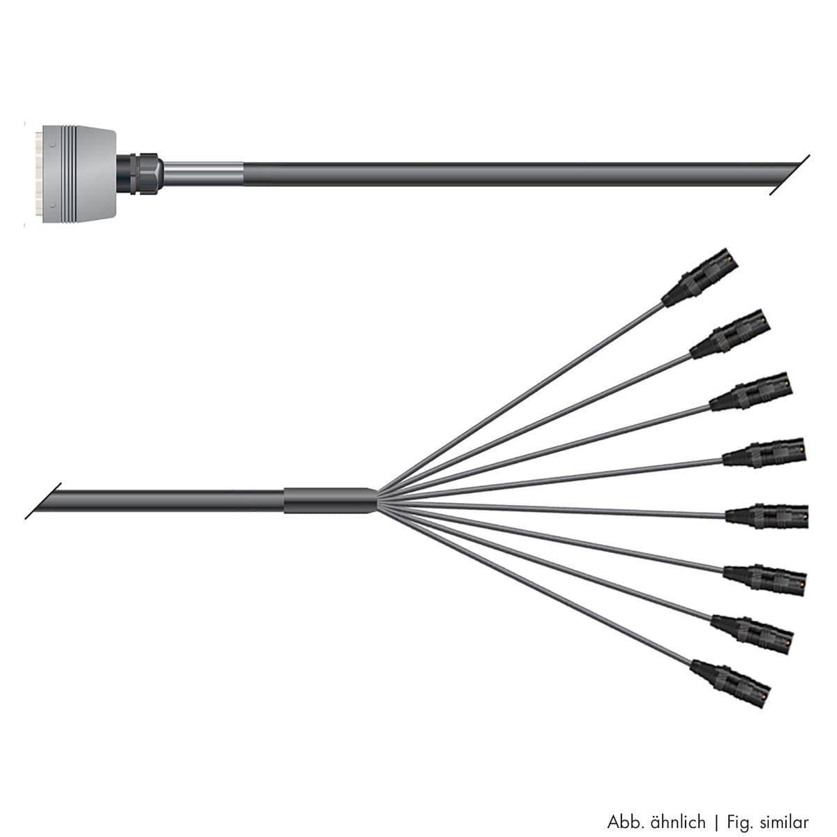 Multicore cable with rectangular MP-connector -> Splice | 08/00 | separate ground / QUANTUM | Multip