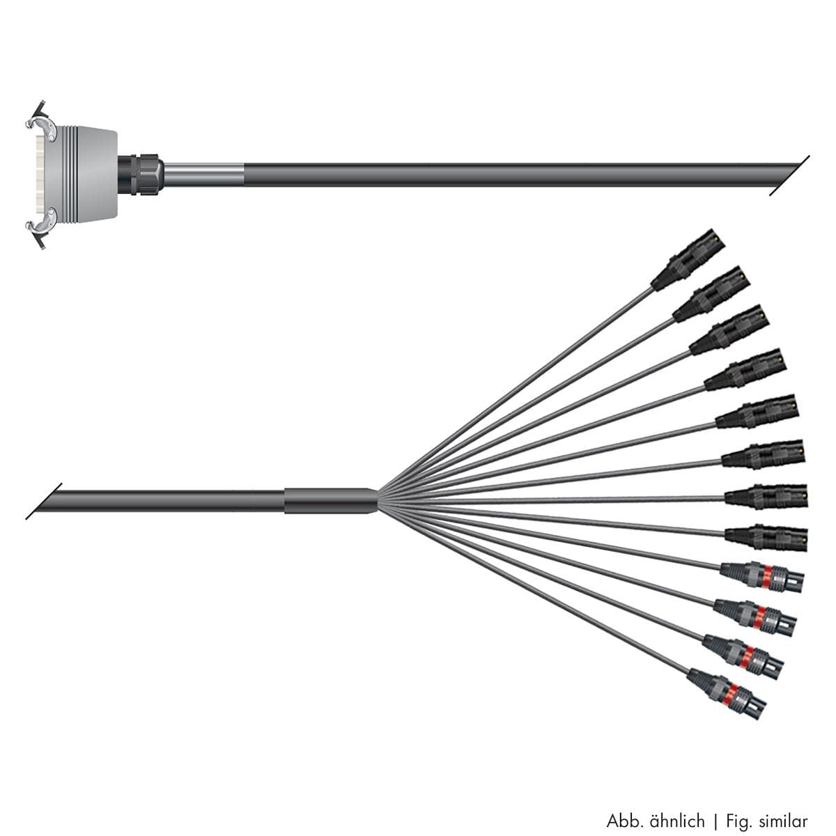 Multicore cable with rectangular MP-connector -> Splice | 08/04 | separate ground / QUANTUM | Multip