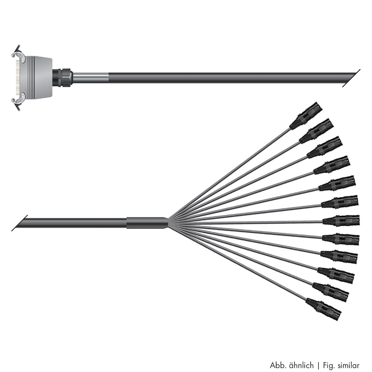 Multicore cable with rectangular MP-connector -> Splice | 12/00 | separate ground / QUANTUM | Multip