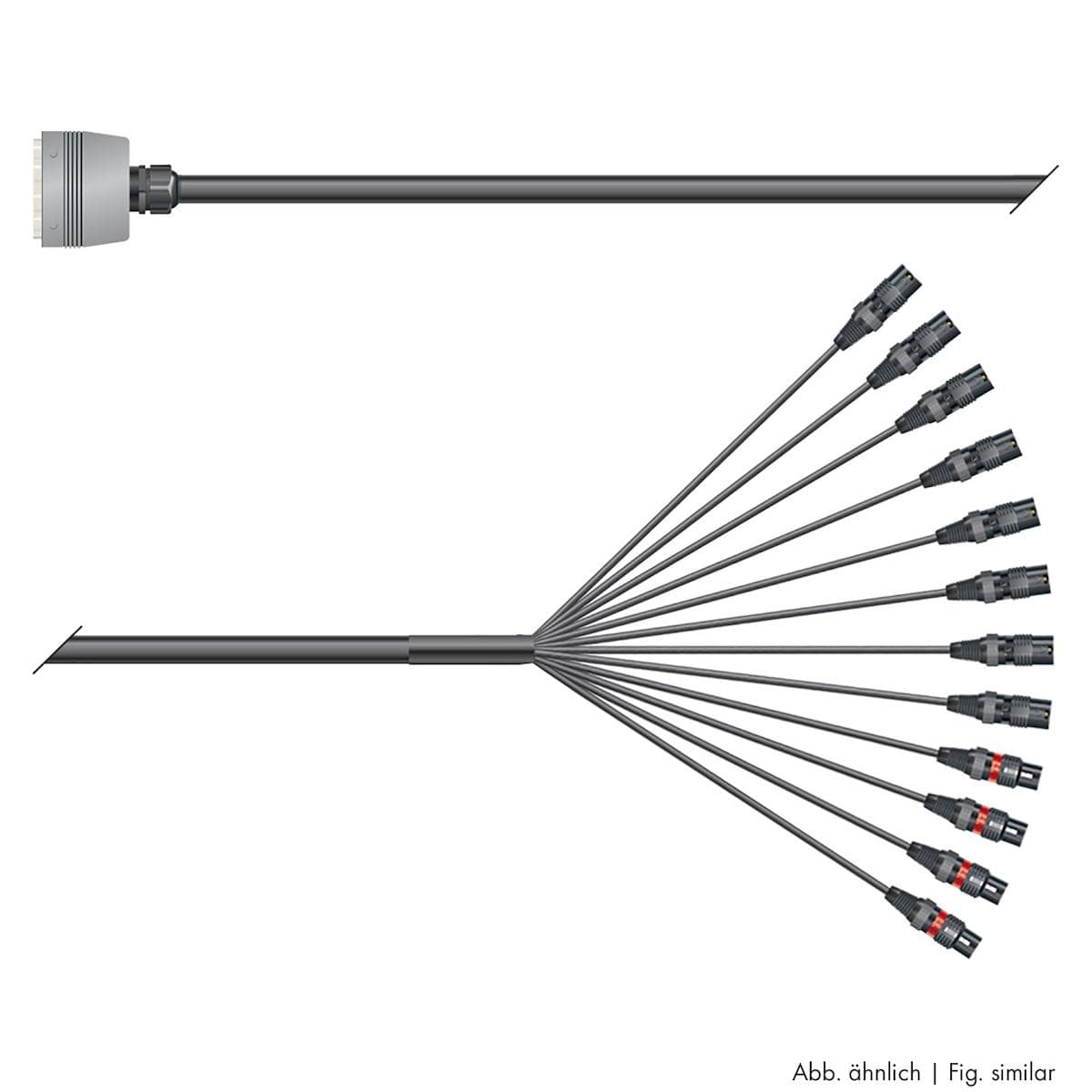 Multicore cable with rectangular MP-connector -> Splice | 08/04 | separate ground / QUANTUM | Multip