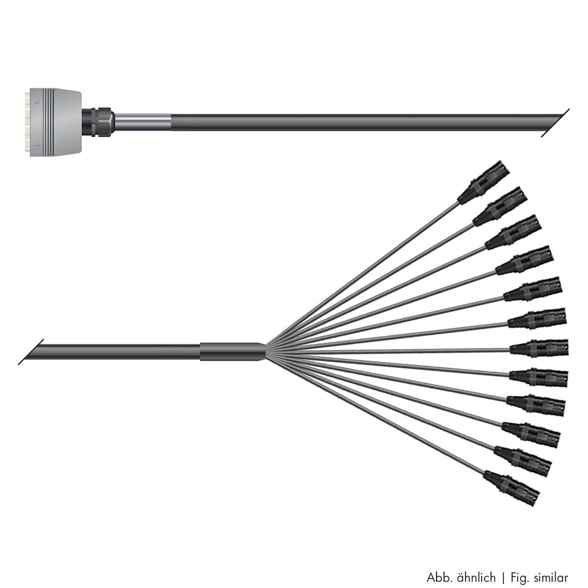 Multicore cable with rectangular MP-connector -> Splice | 12/00 | separate ground / QUANTUM | Multip